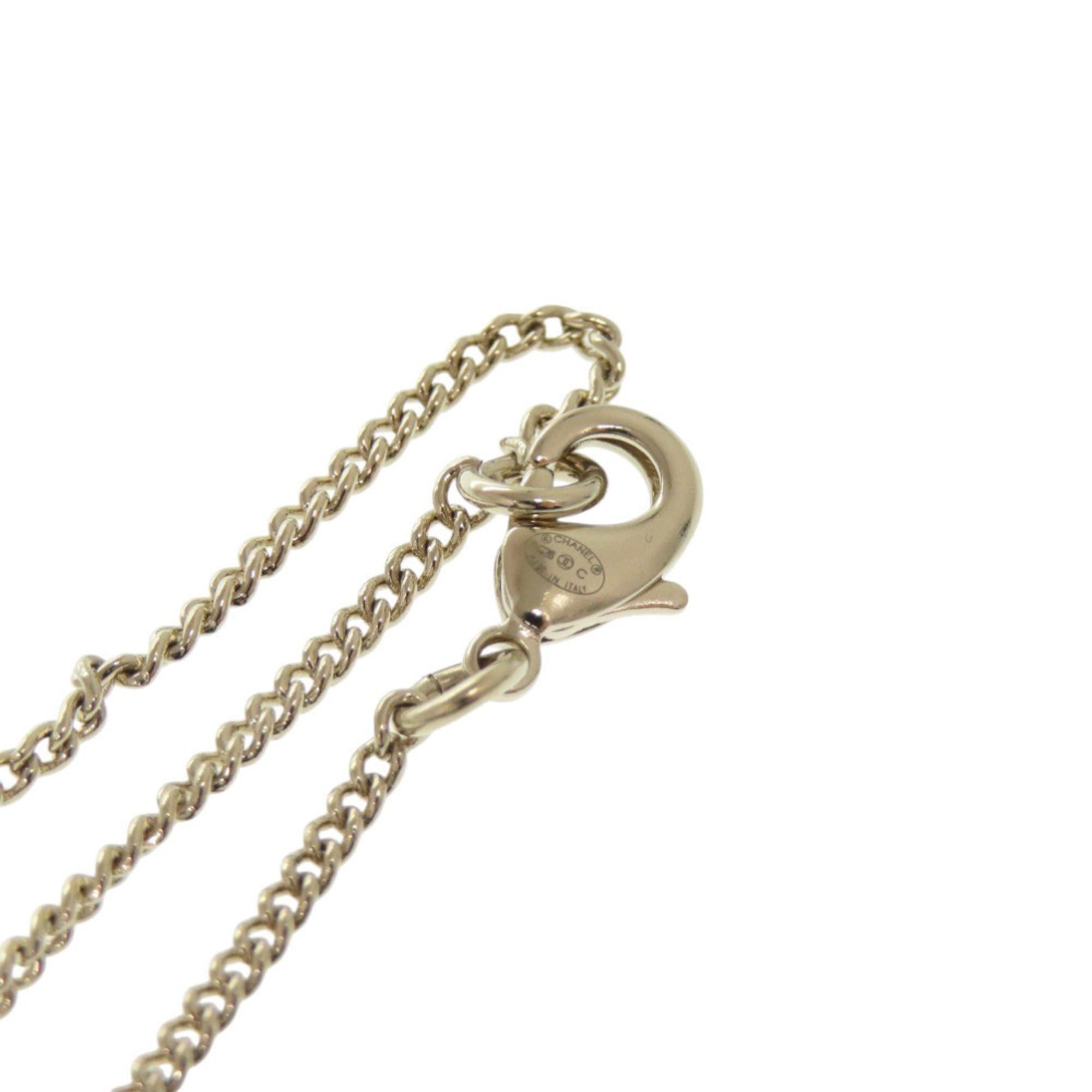 Pendant Necklace Metal and Rhinestone