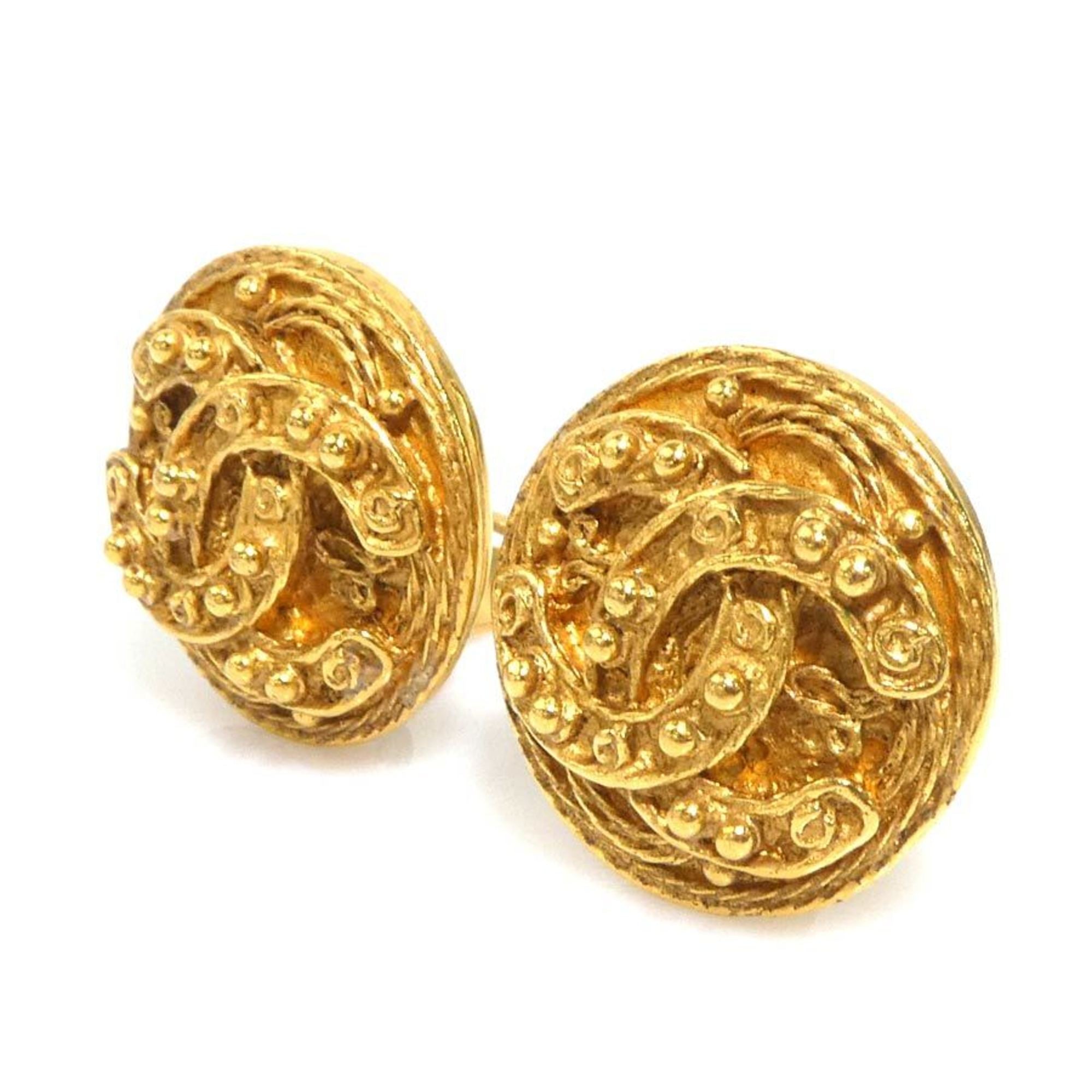 CC Logo Clip-On Earrings Gold-Tone Metal Gold-Tone Metal