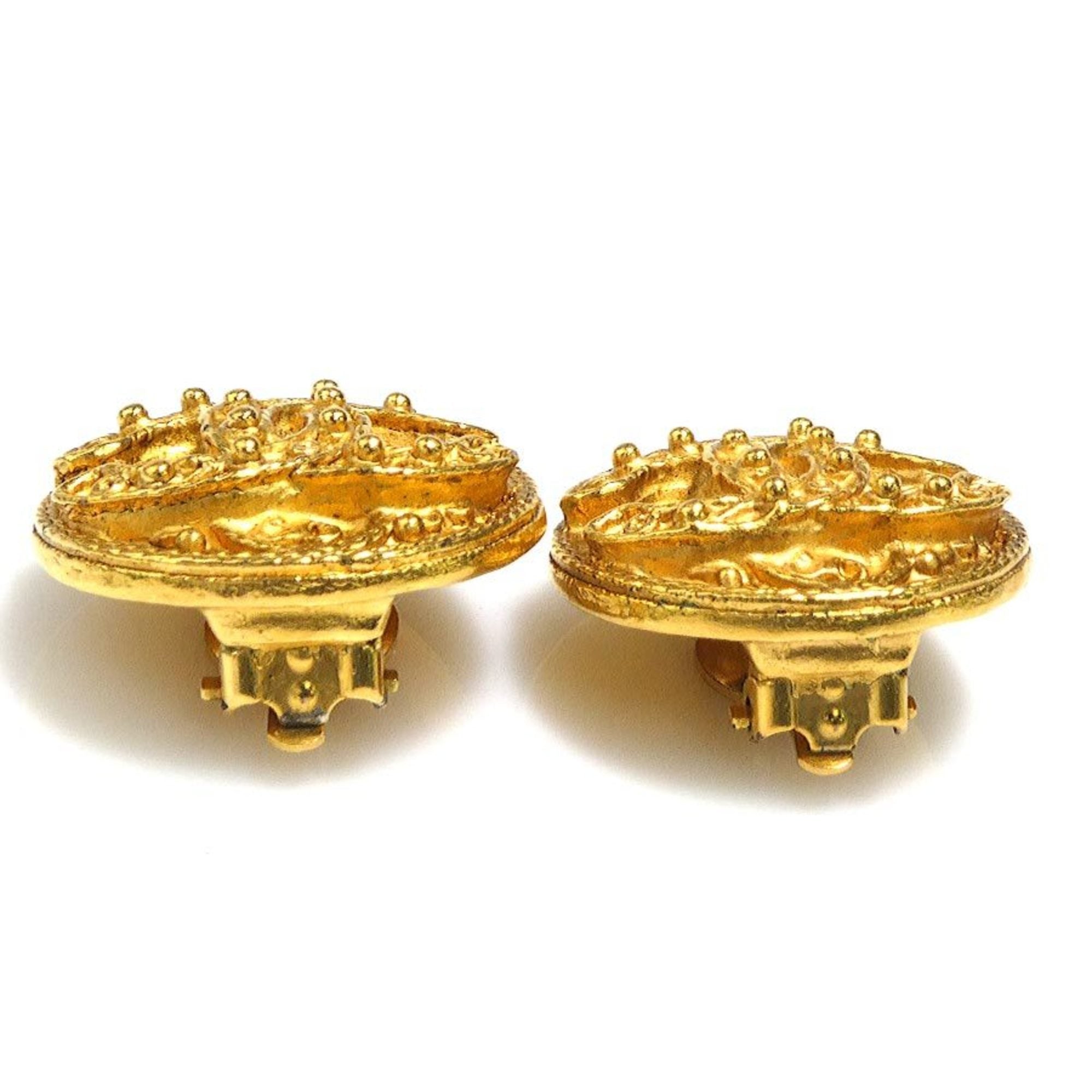 CC Logo Clip-On Earrings Gold-Tone Metal Gold-Tone Metal
