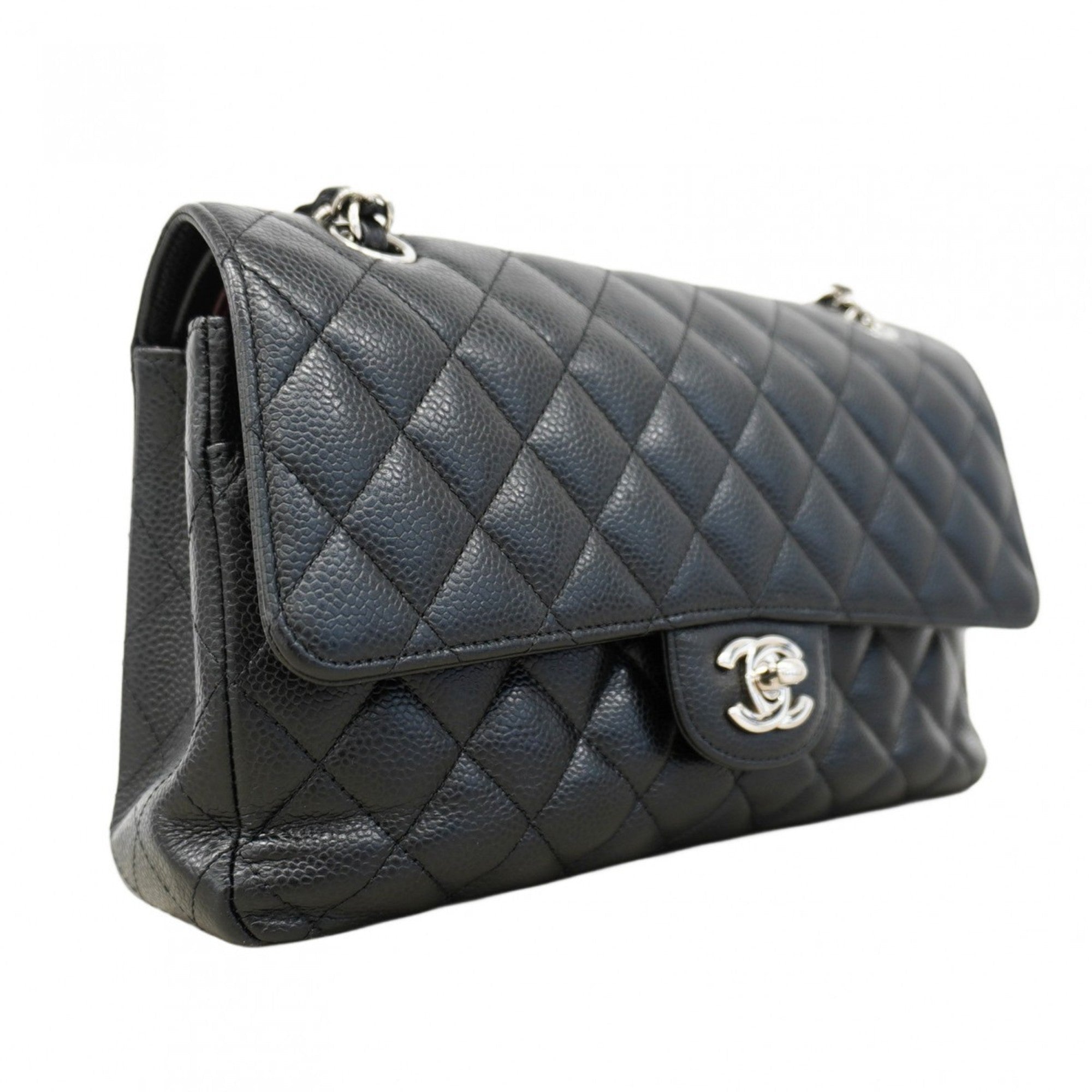 Classic Double Flap Bag Quilted Caviar Medium