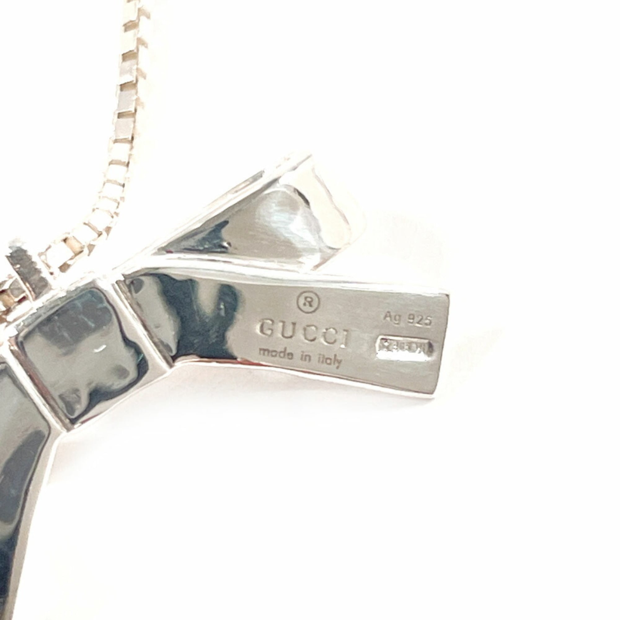 Ribbon Pendant Necklace Sterling Silver