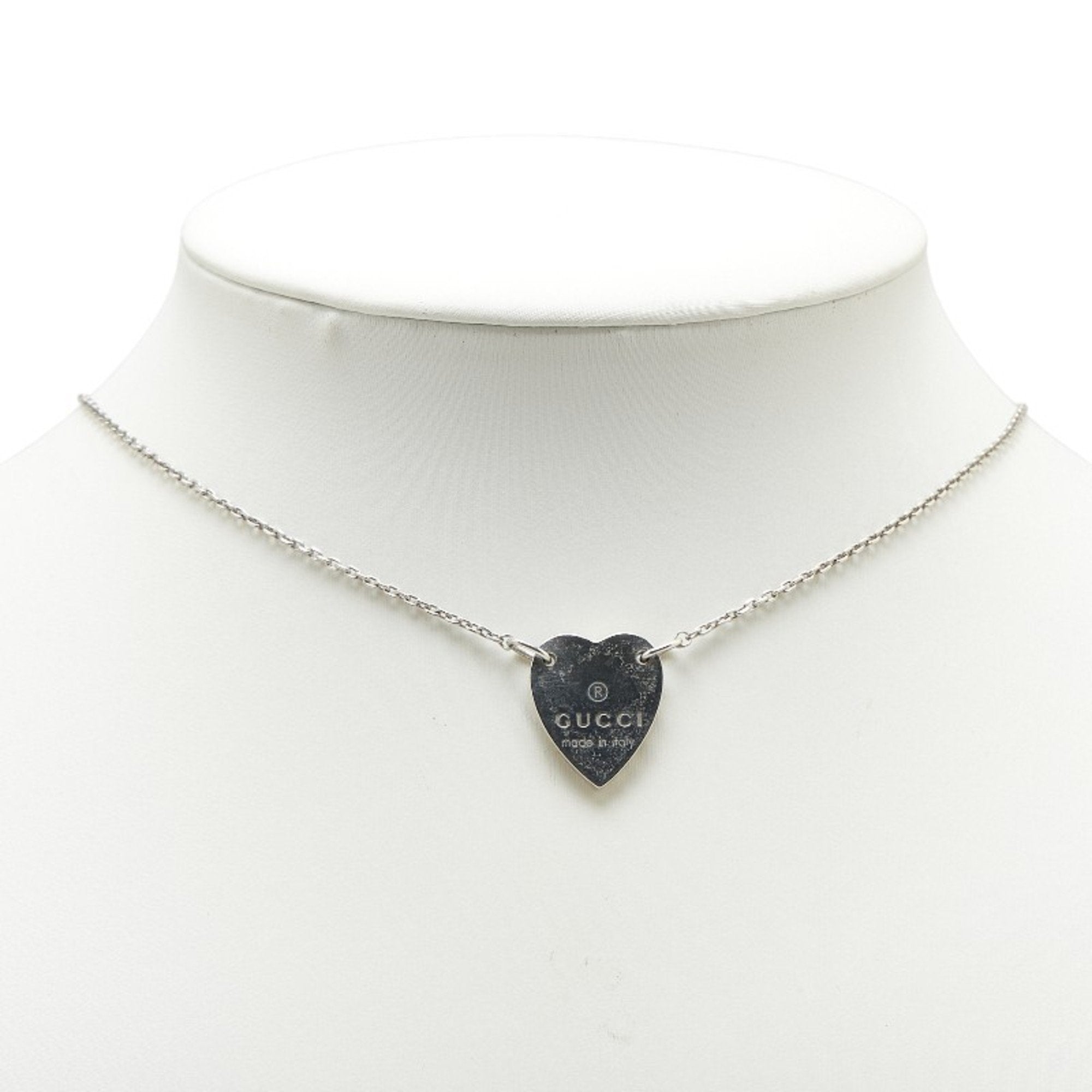Heart Plate Pendant Necklace Sterling Silver
