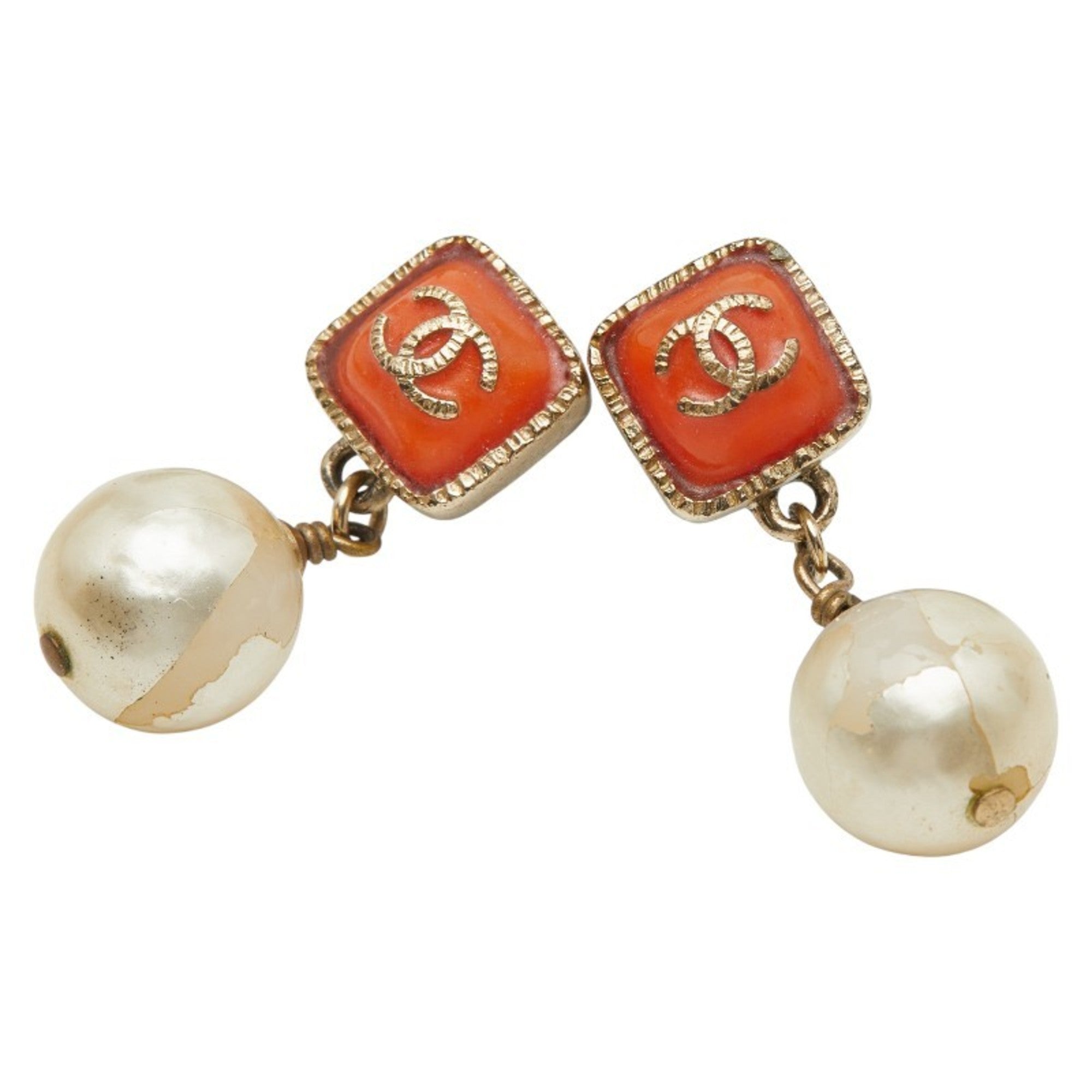 CC Logo Earrings Metal Gold-Tone Metal