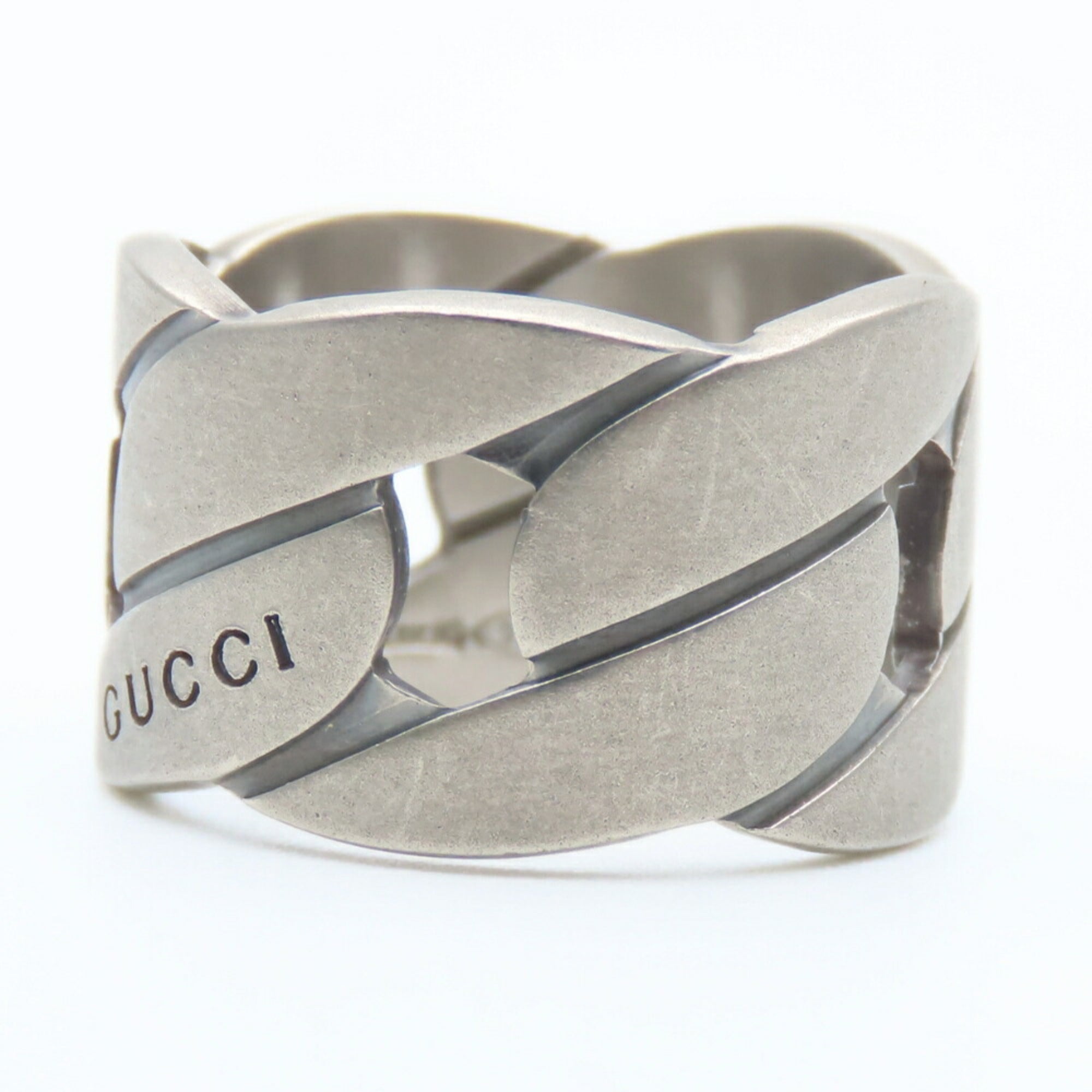 Chain Motif Wide Ring Sterling Silver