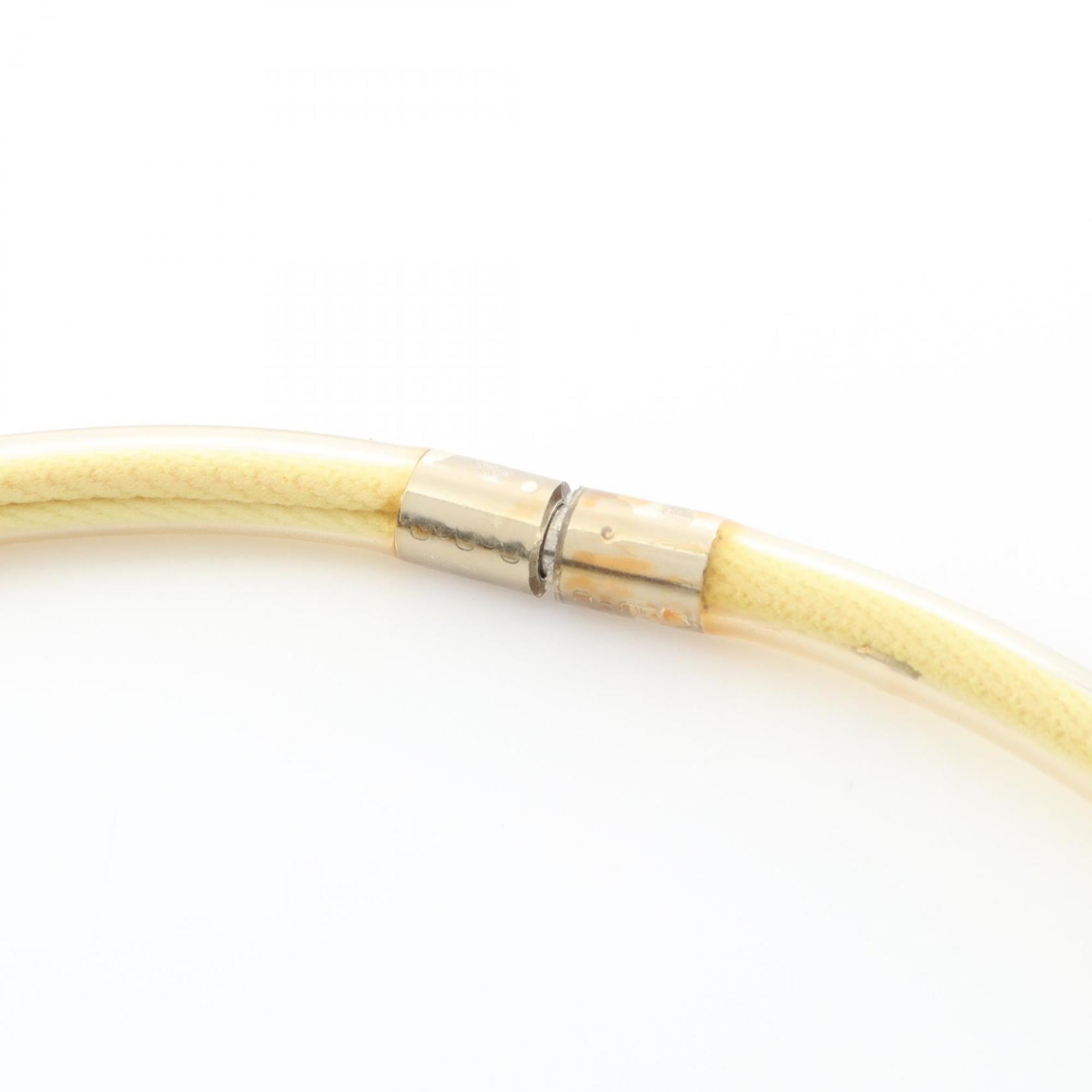 Pendant Necklace Cotton and Vinyl Clear Yellow