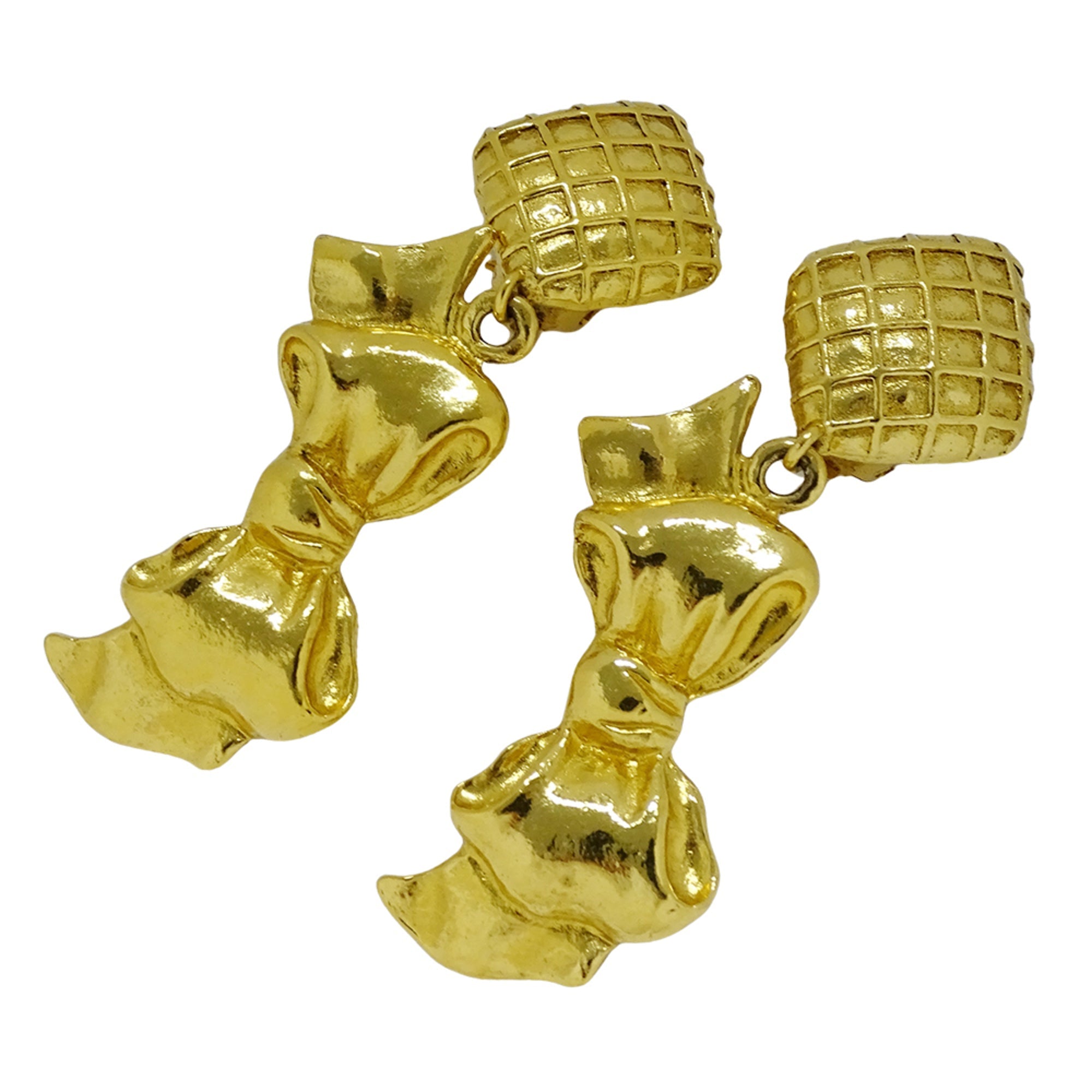 Vintage Earrings Gold-Tone Metal