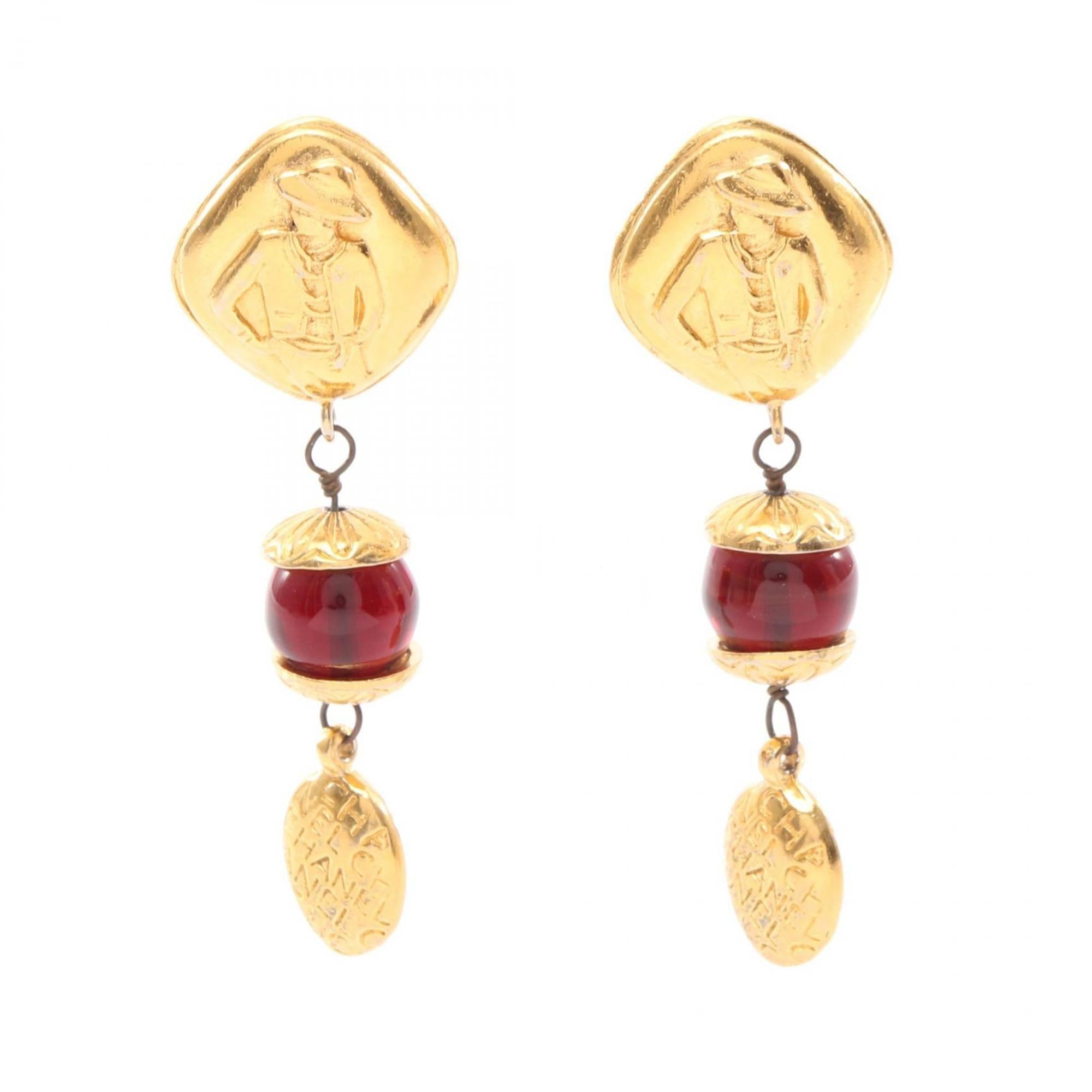 Clip-On Earrings Glass and Gold