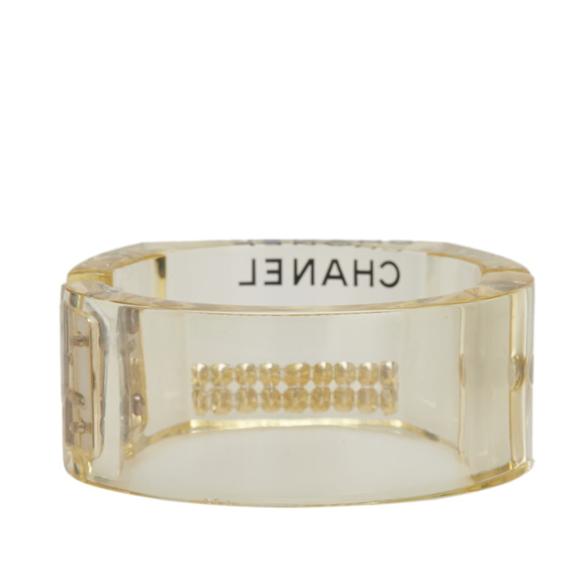 Bangle Clear and Yellow Plastic and Rhinestone Bracelet