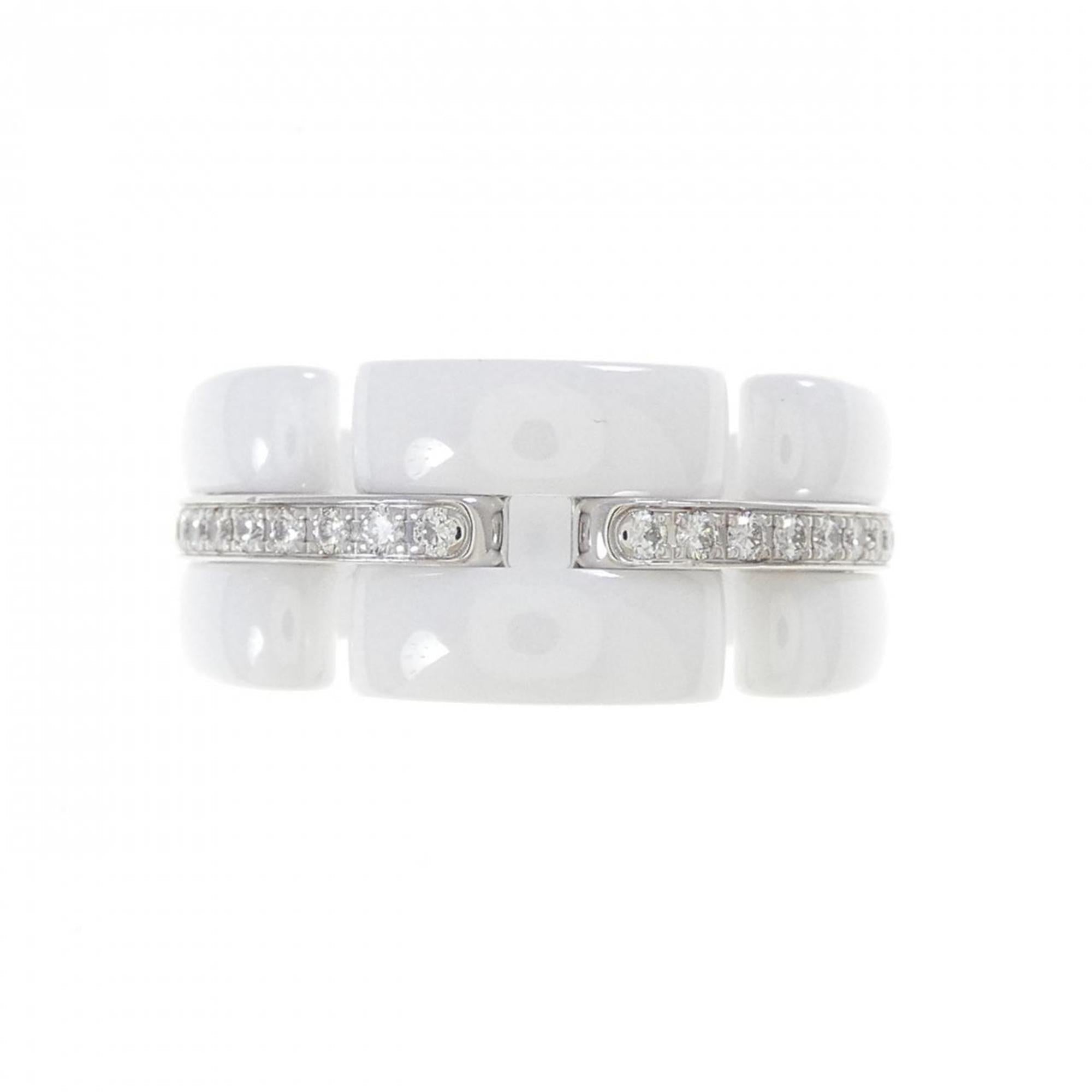 Ring Ceramic and 18K White Gold Large With Diamond