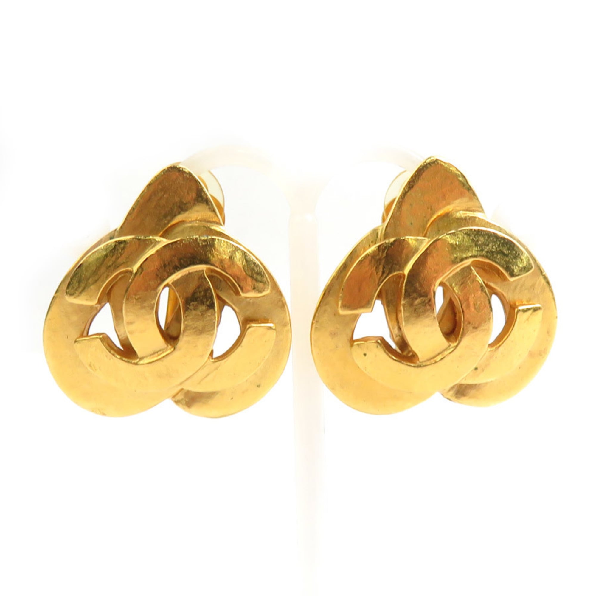 CC Logo Clip-On Earrings Gold-Tone Metal Gold-Tone Metal
