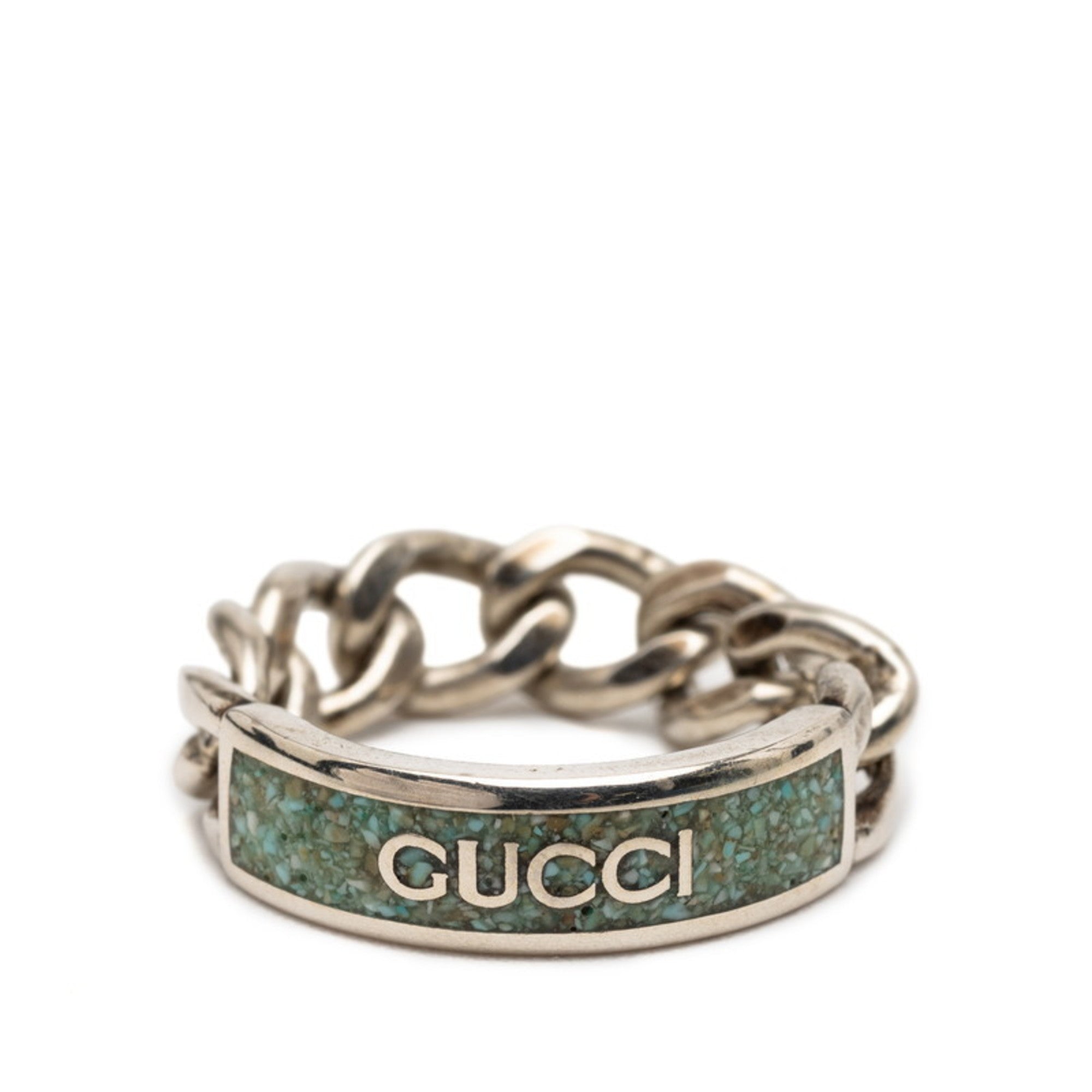 Gormet Chain Ring Enamel and Sterling Silver