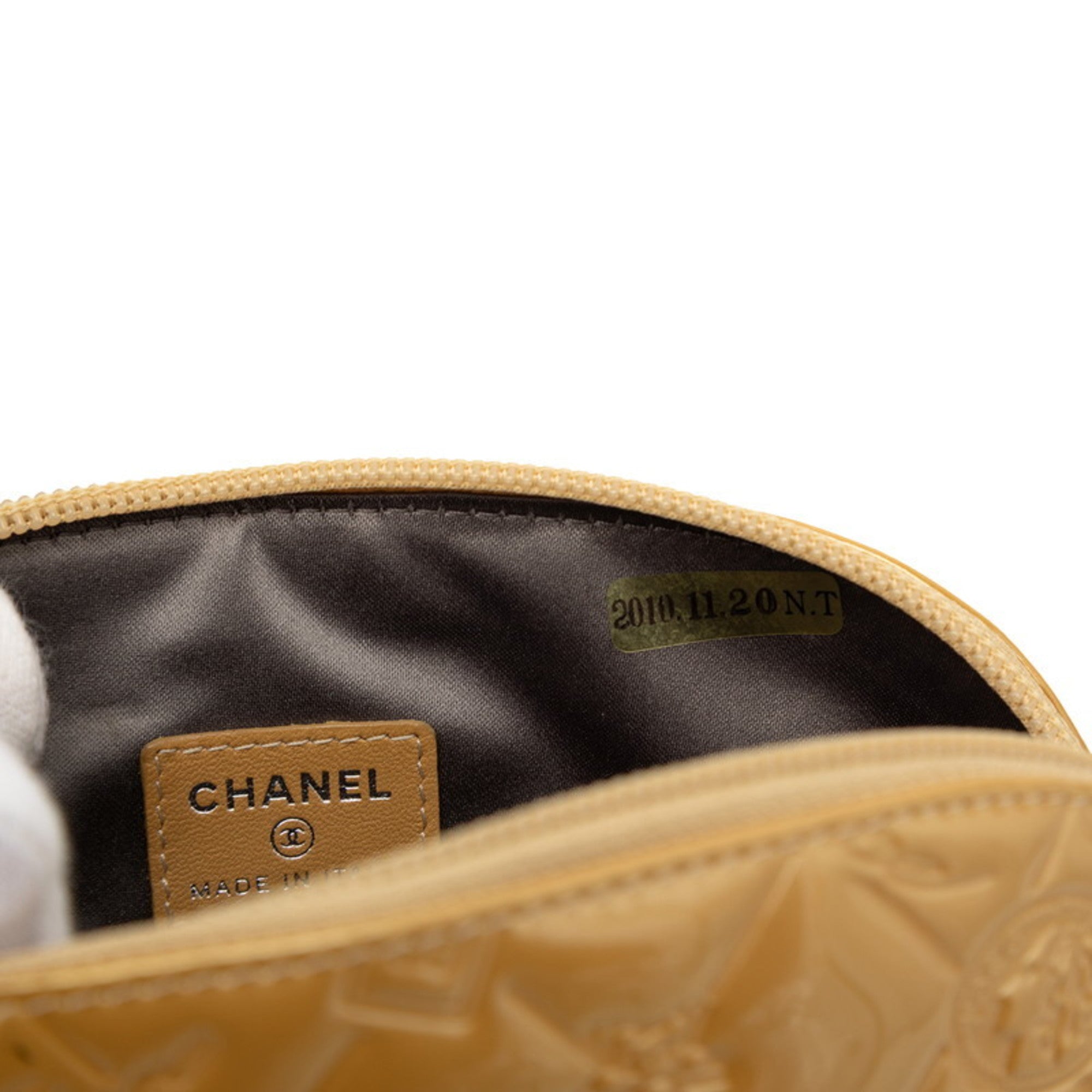 Lucky Symbols Pochette Embossed Quilted Patent