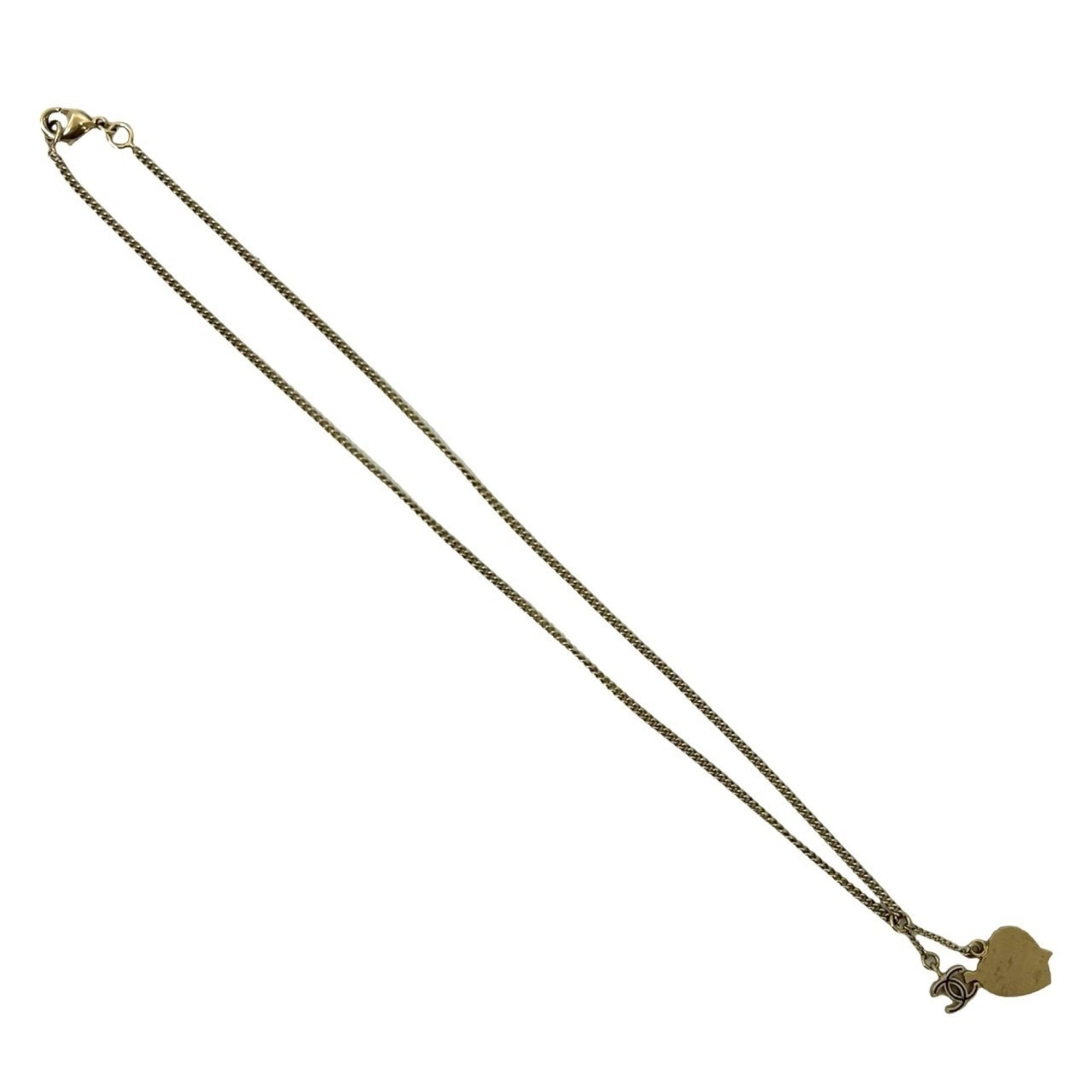 CC Logo Heart Pendant Necklace Metal