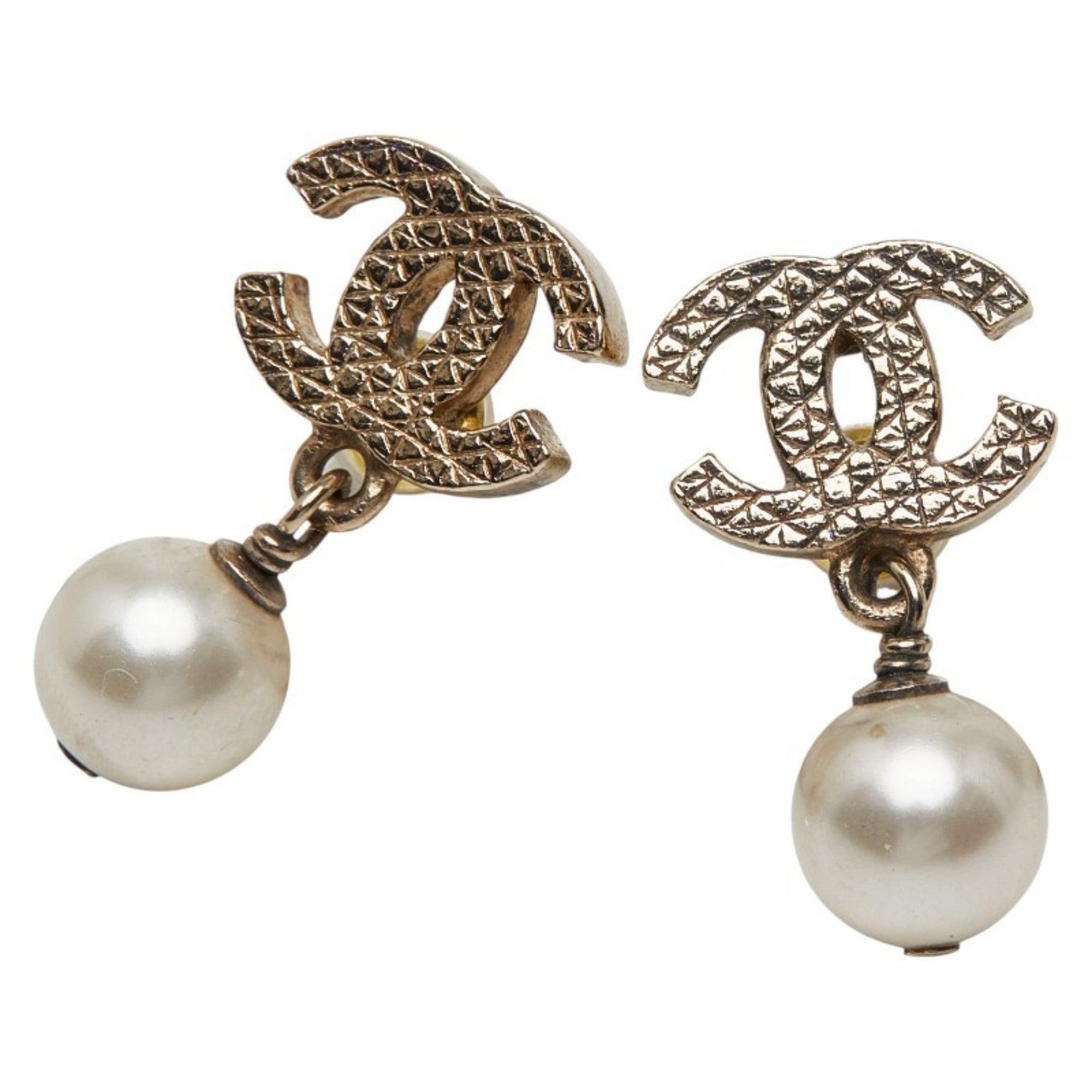 CC Logo Earrings Metal Gold-Tone Metal