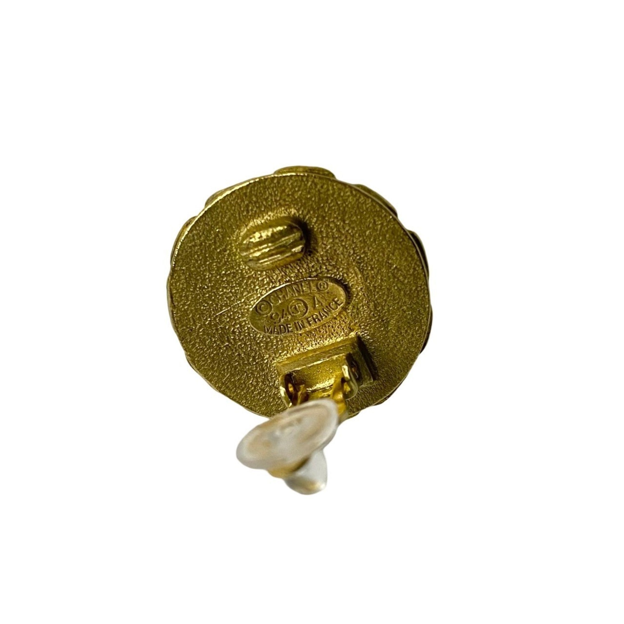 CC Logo Clip-On Earrings Metal Gold-Tone Metal