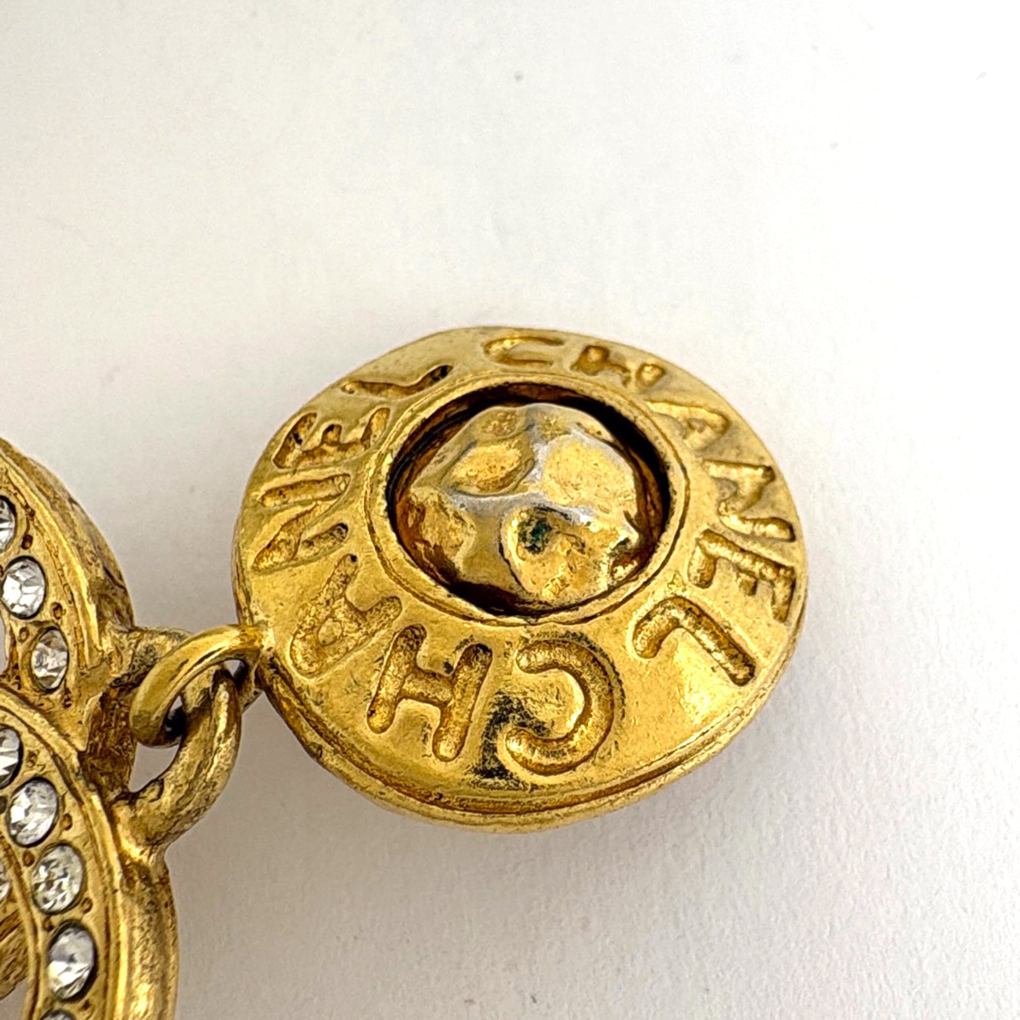 CC Logo Clip-On Earrings Metal Gold-Tone Metal