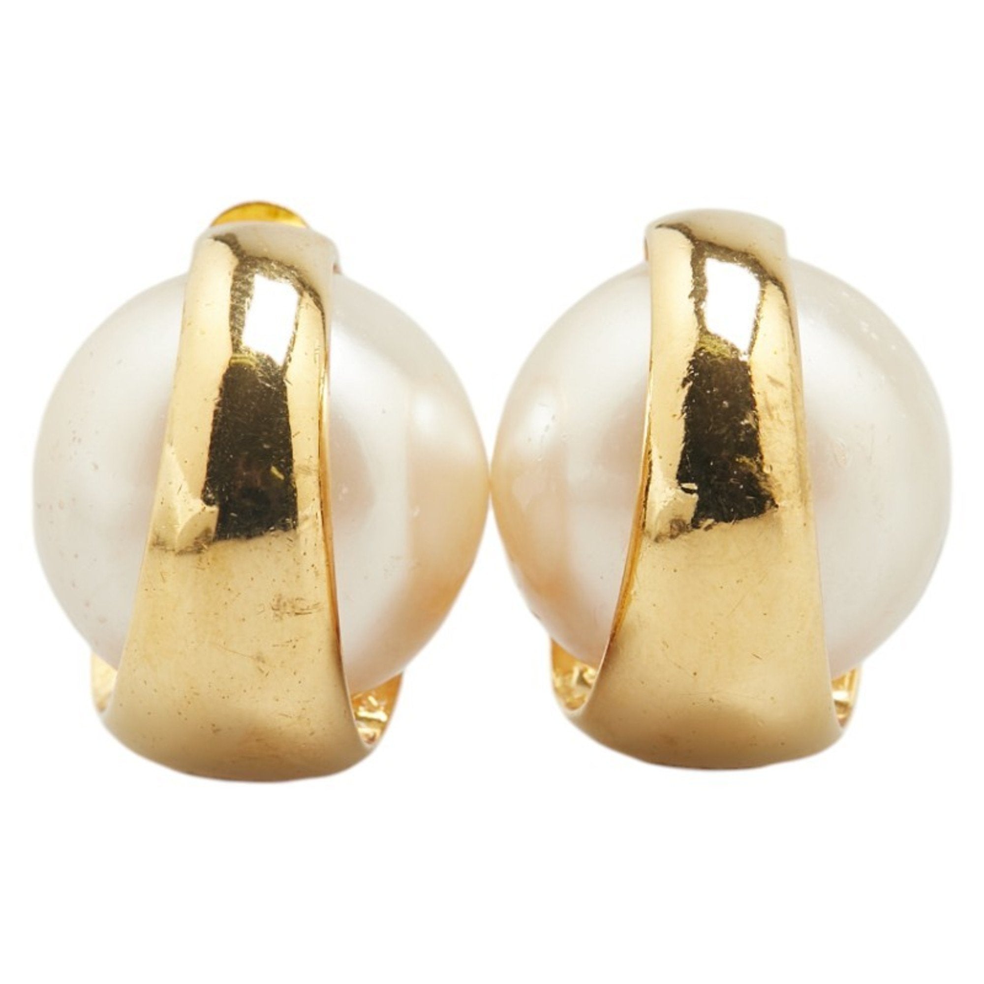 CC Logo Clip-On Earrings Metal Gold-Tone Metal