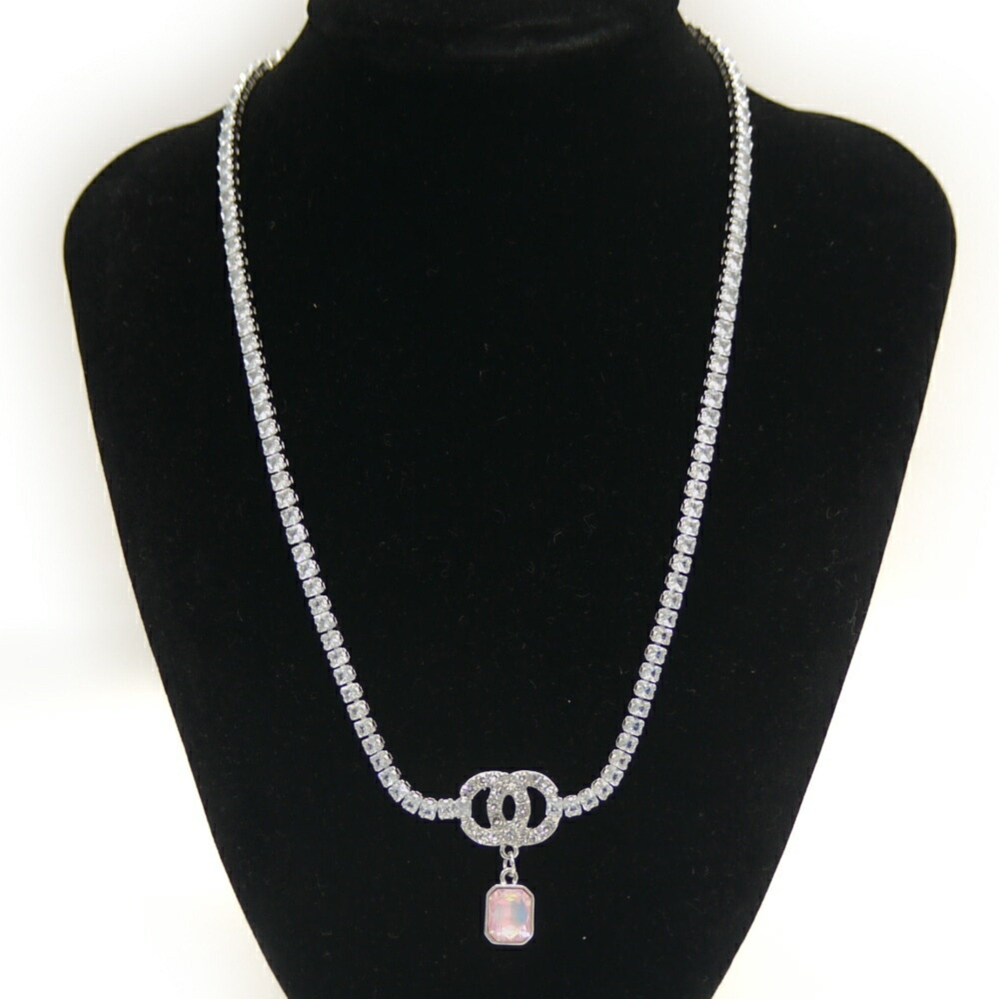 CC Logo Pendant Necklace Metal