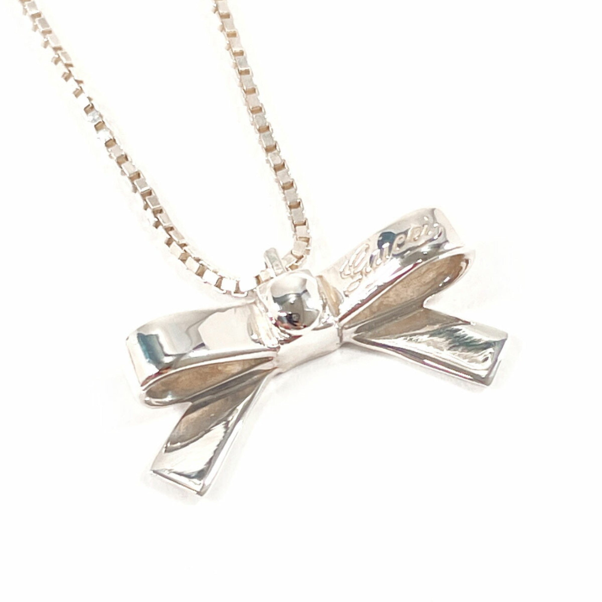 Ribbon Pendant Necklace Sterling Silver