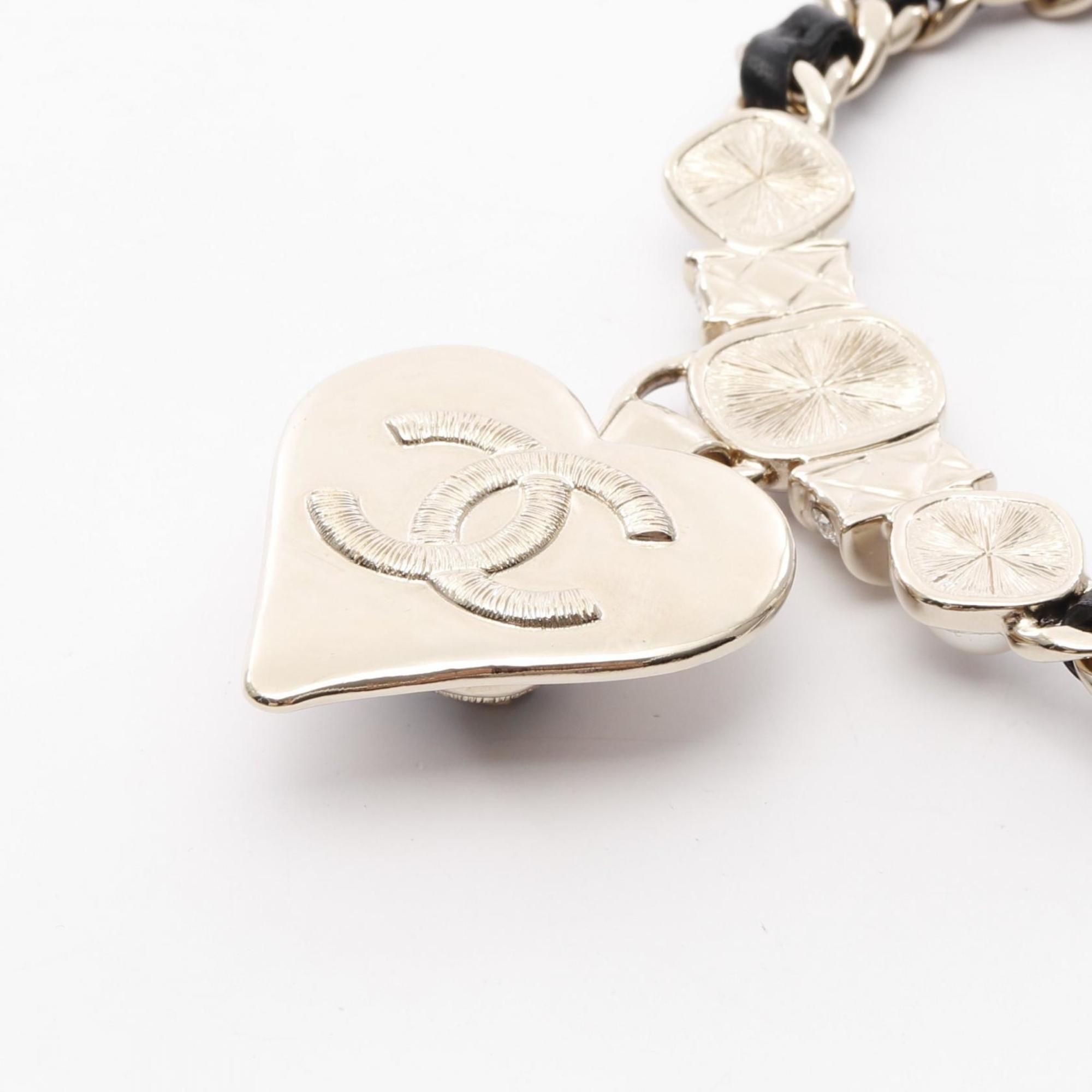 CC Logo Heart Pendant Necklace Metal