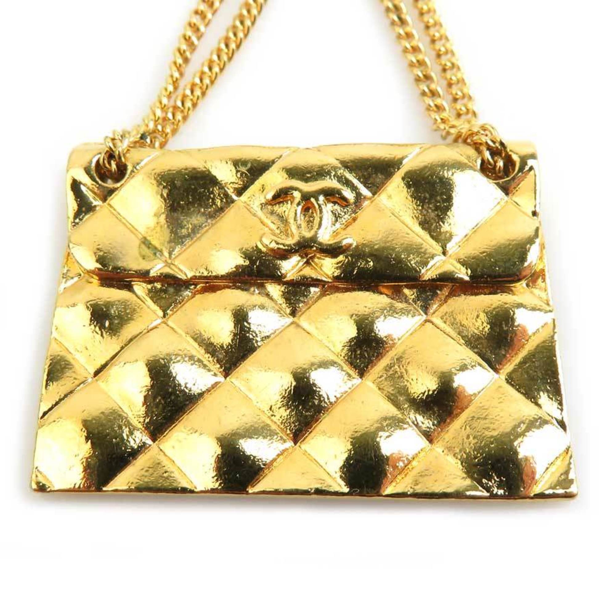 CC Logo Brooch Gold-Tone Metal