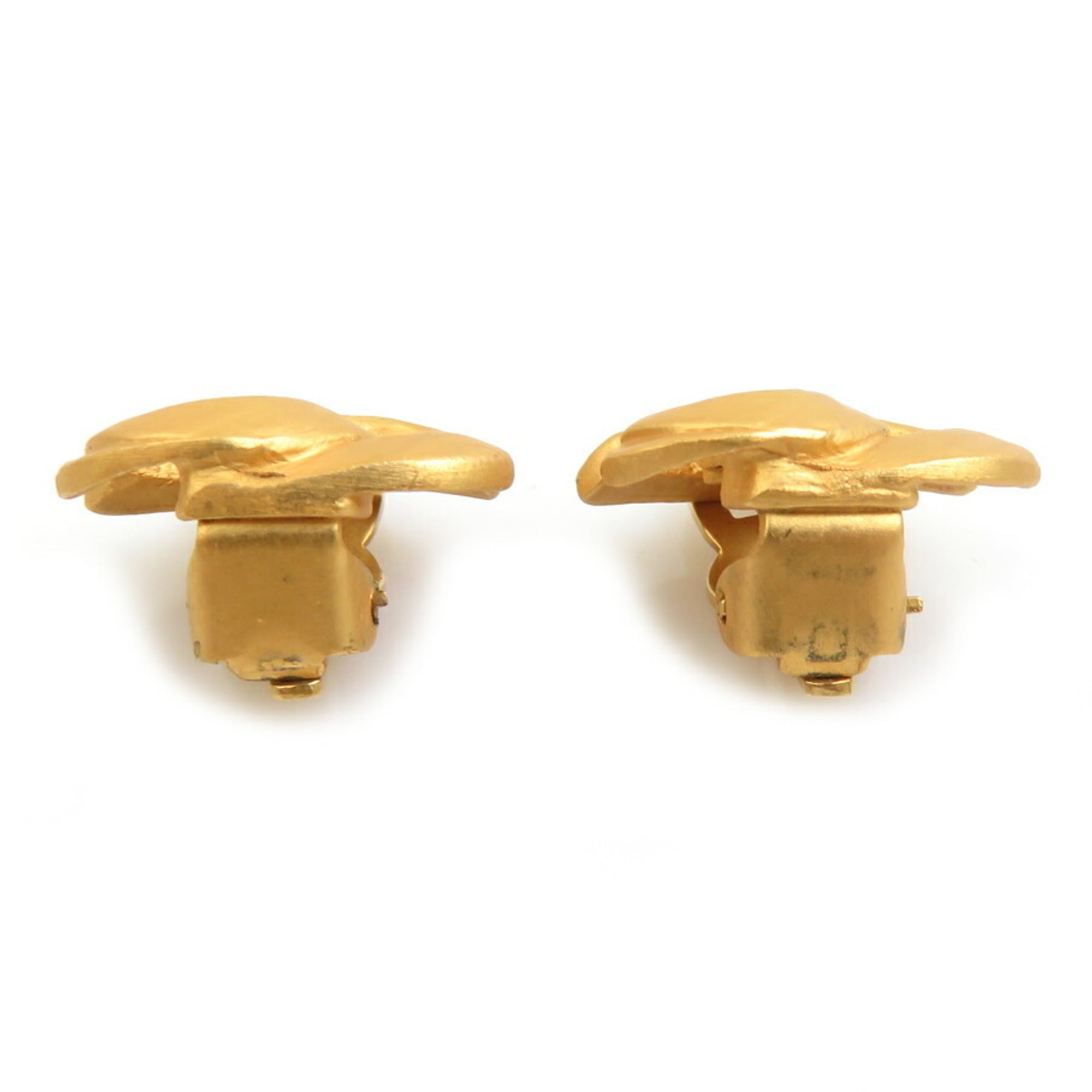CC Logo Clip-On Earrings Gold-Tone Metal Gold-Tone Metal