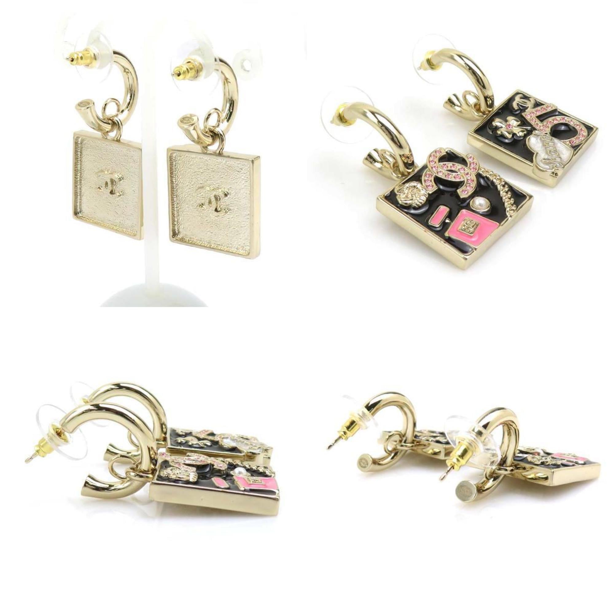 CC Logo Earrings Gold-Tone Metal