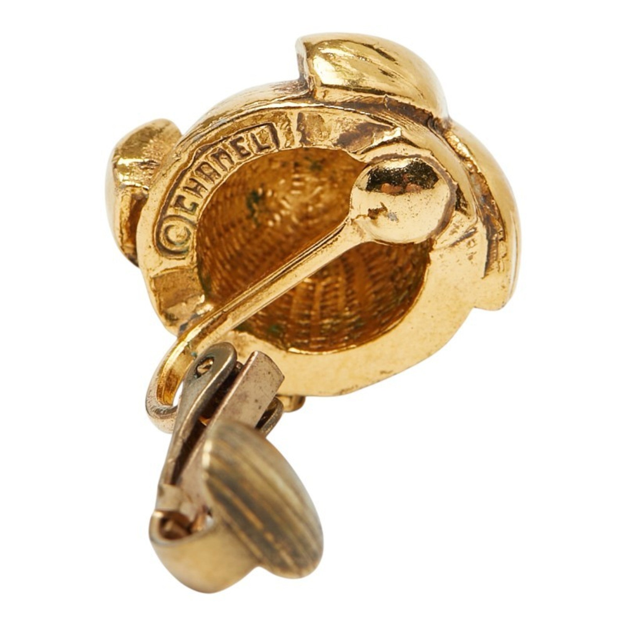 CC Logo Clip-On Earrings Metal Gold-Tone Metal