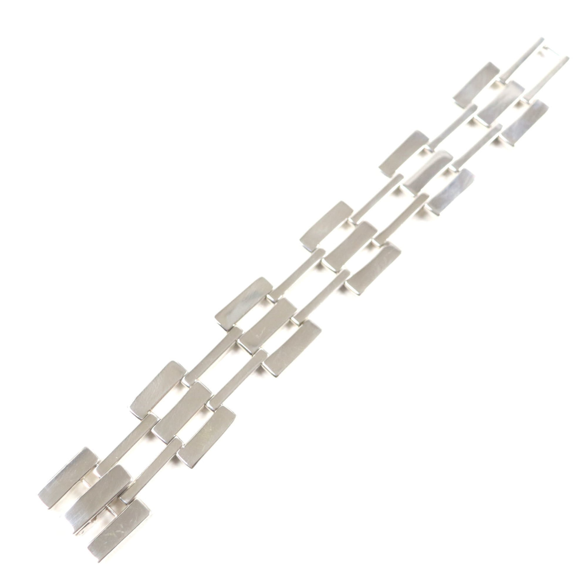 Vintage Heavy Gate Link Bracelet Sterling Silver