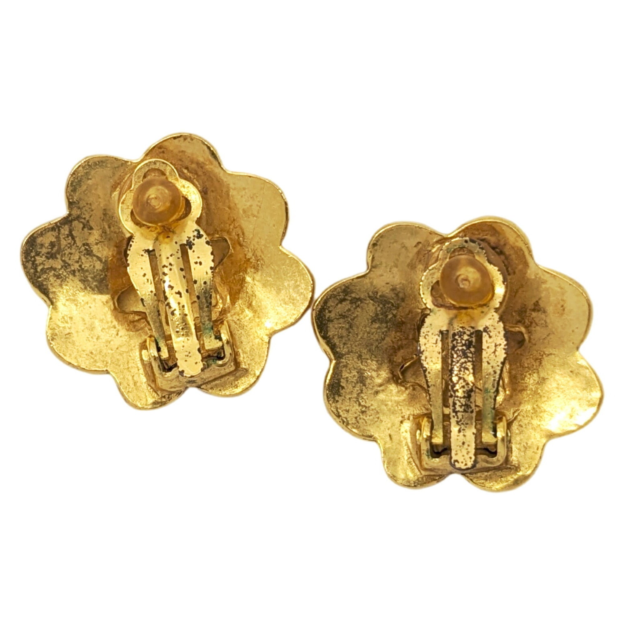 CC Logo Clip-On Earrings Metal Gold-Tone Metal