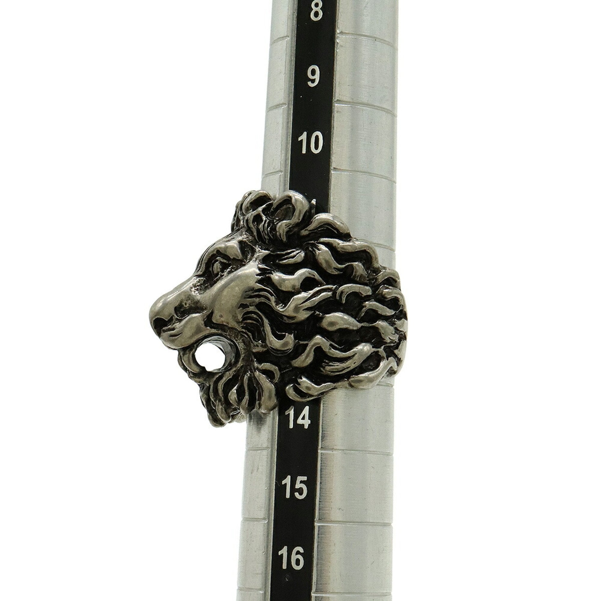 Lion Head Ring Metal Silver
