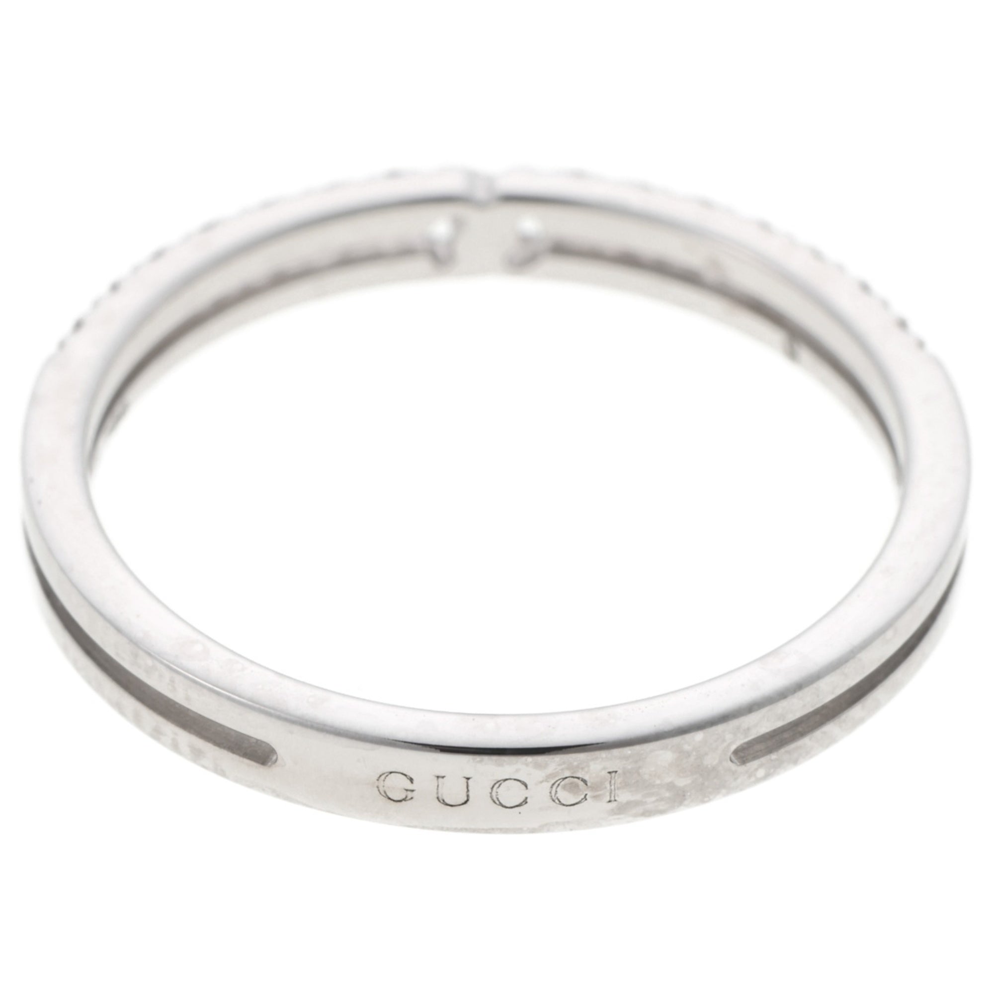 Infinity Half Diamond Ring 18K White Gold