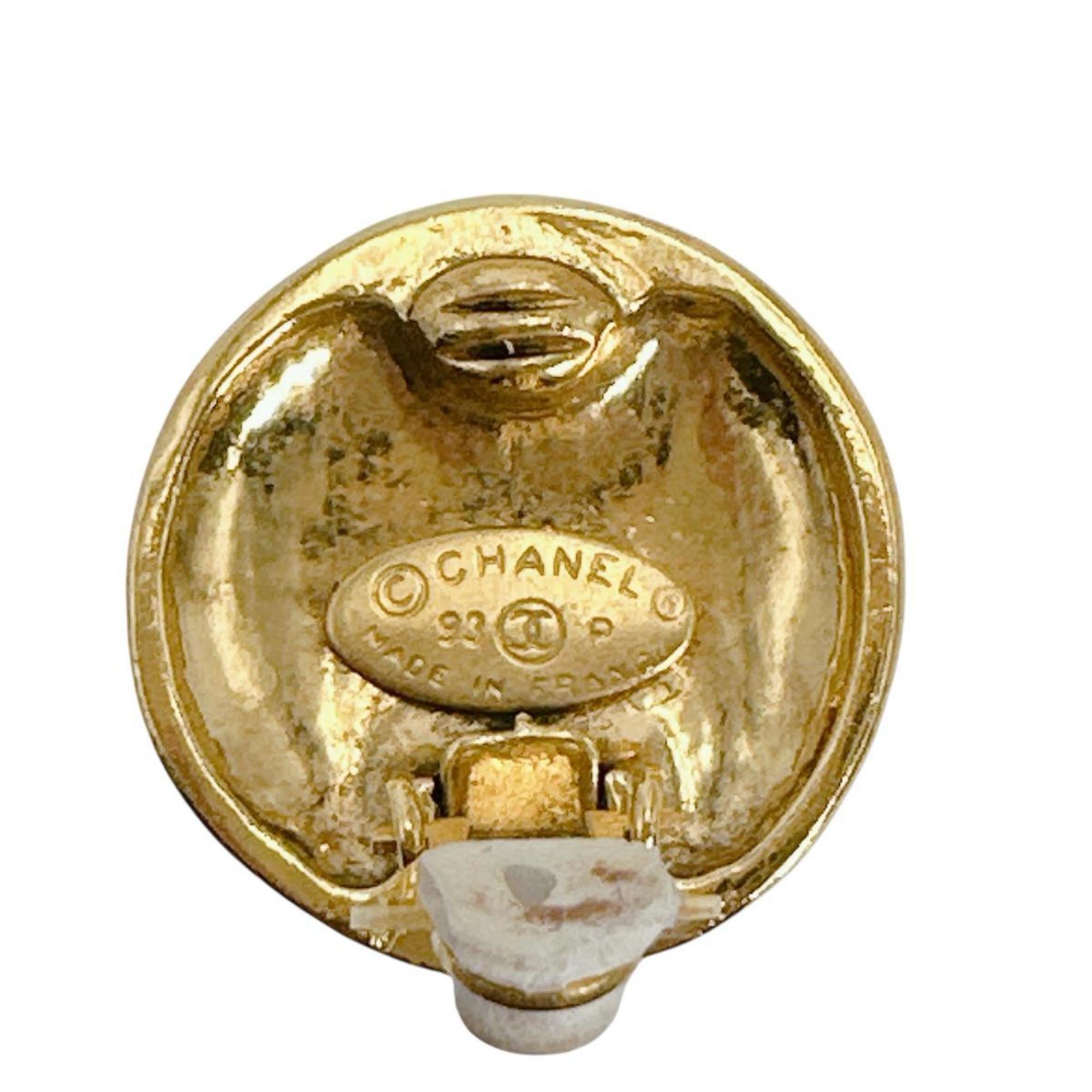 CC Logo Clip-On Earrings Gold-Tone Metal Gold-Tone Metal