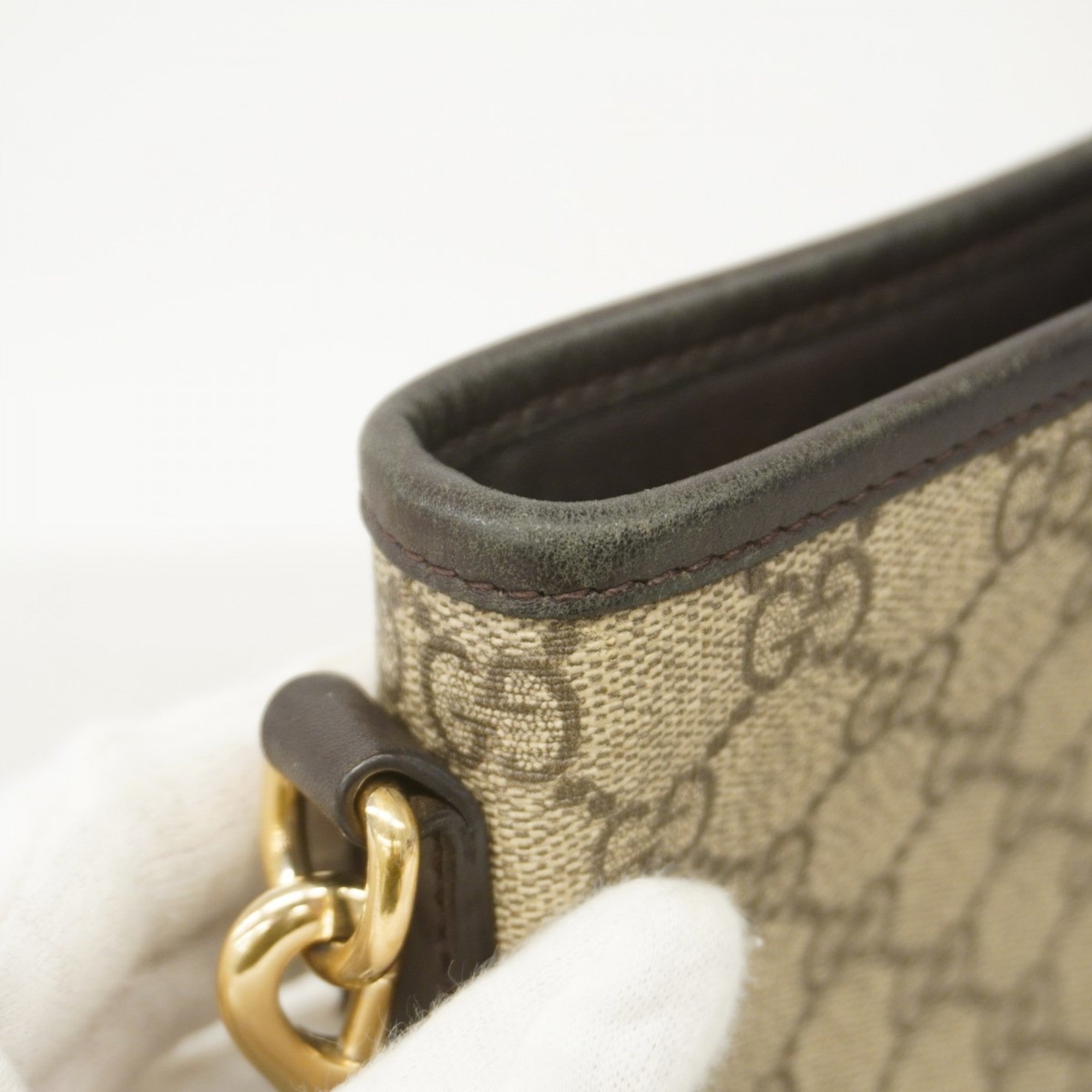 Zip Top Messenger Bag GG Coated Canvas Medium