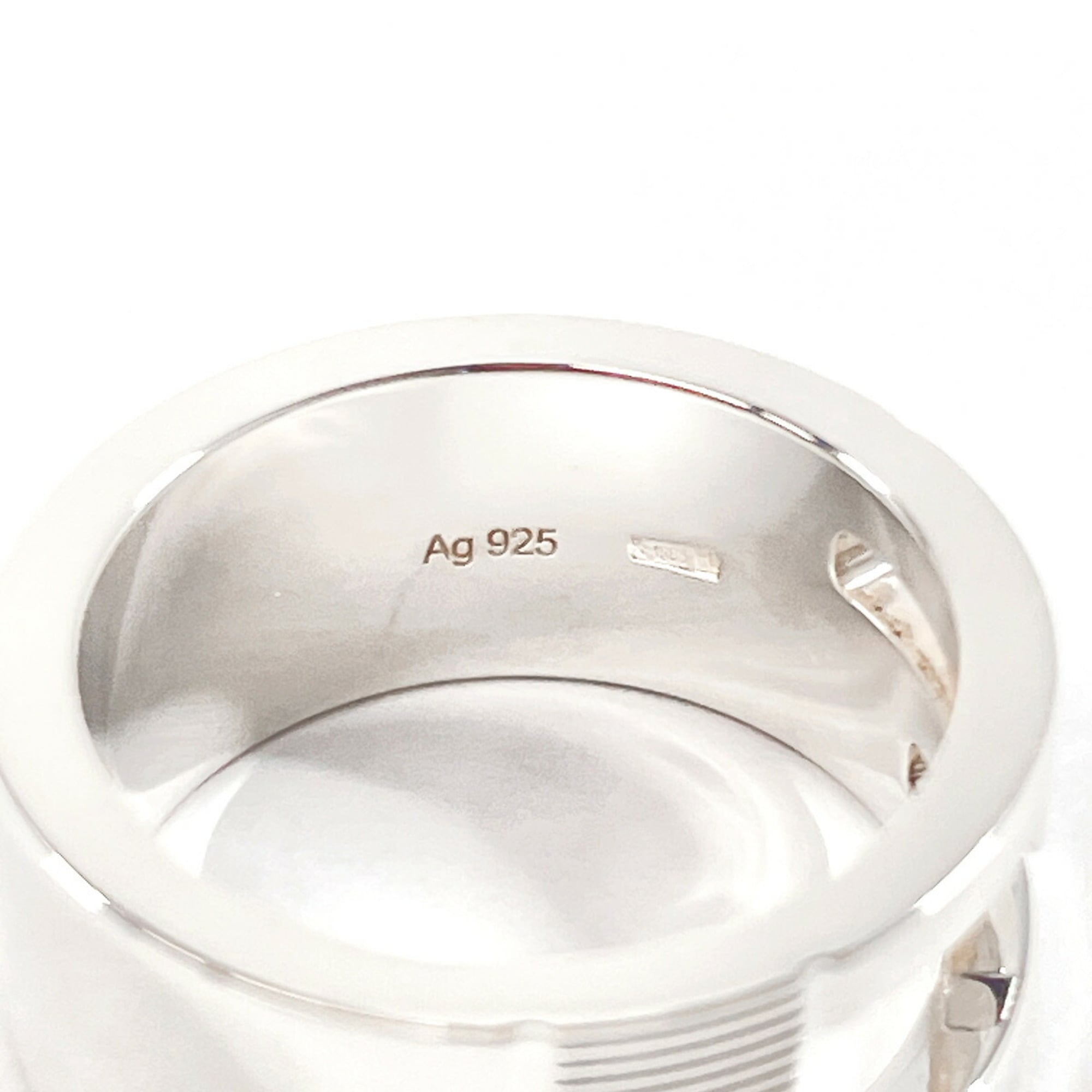 Branded Cutout G Ring Sterling Silver Medium