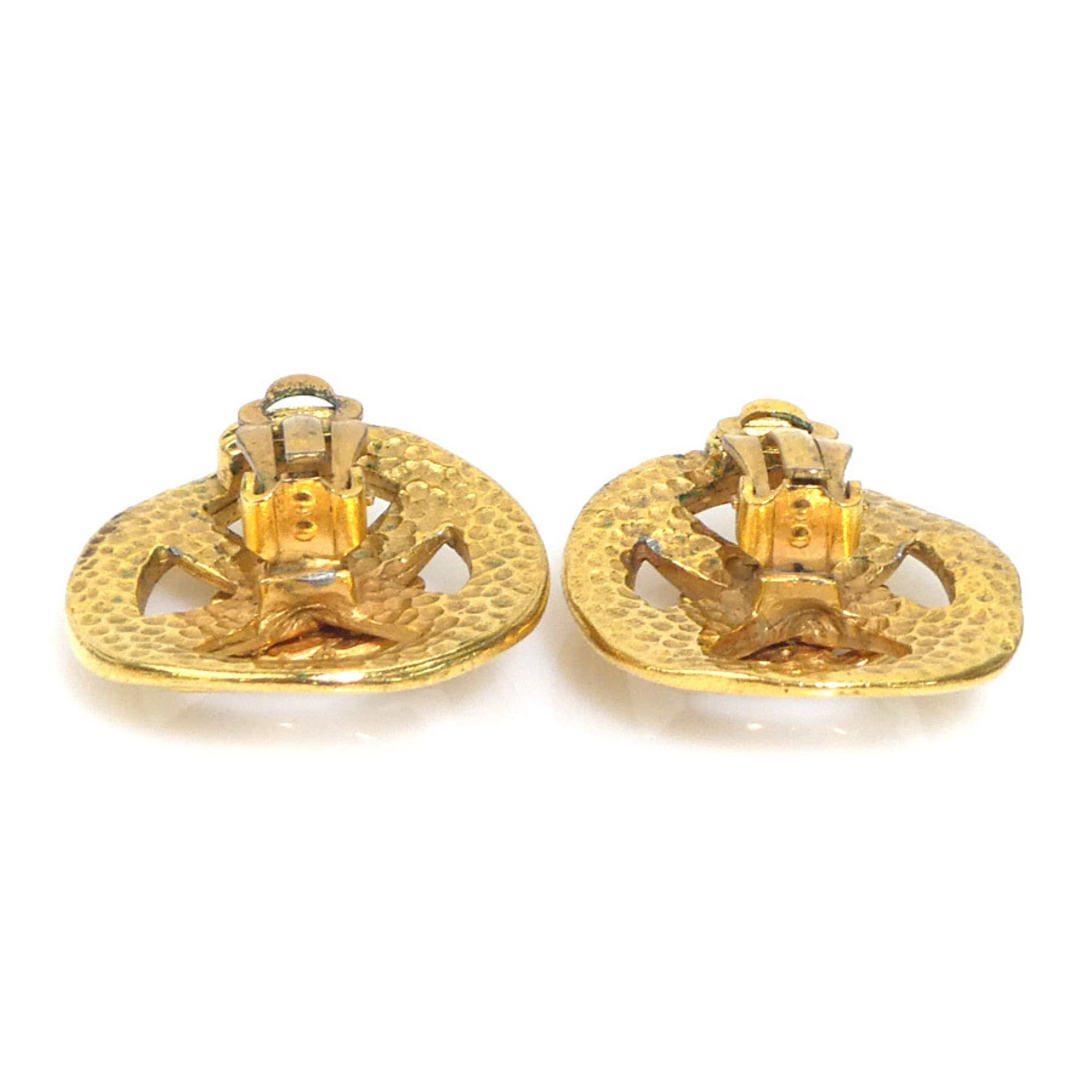 CC Logo Clip-On Earrings Gold-Tone Metal Gold-Tone Metal