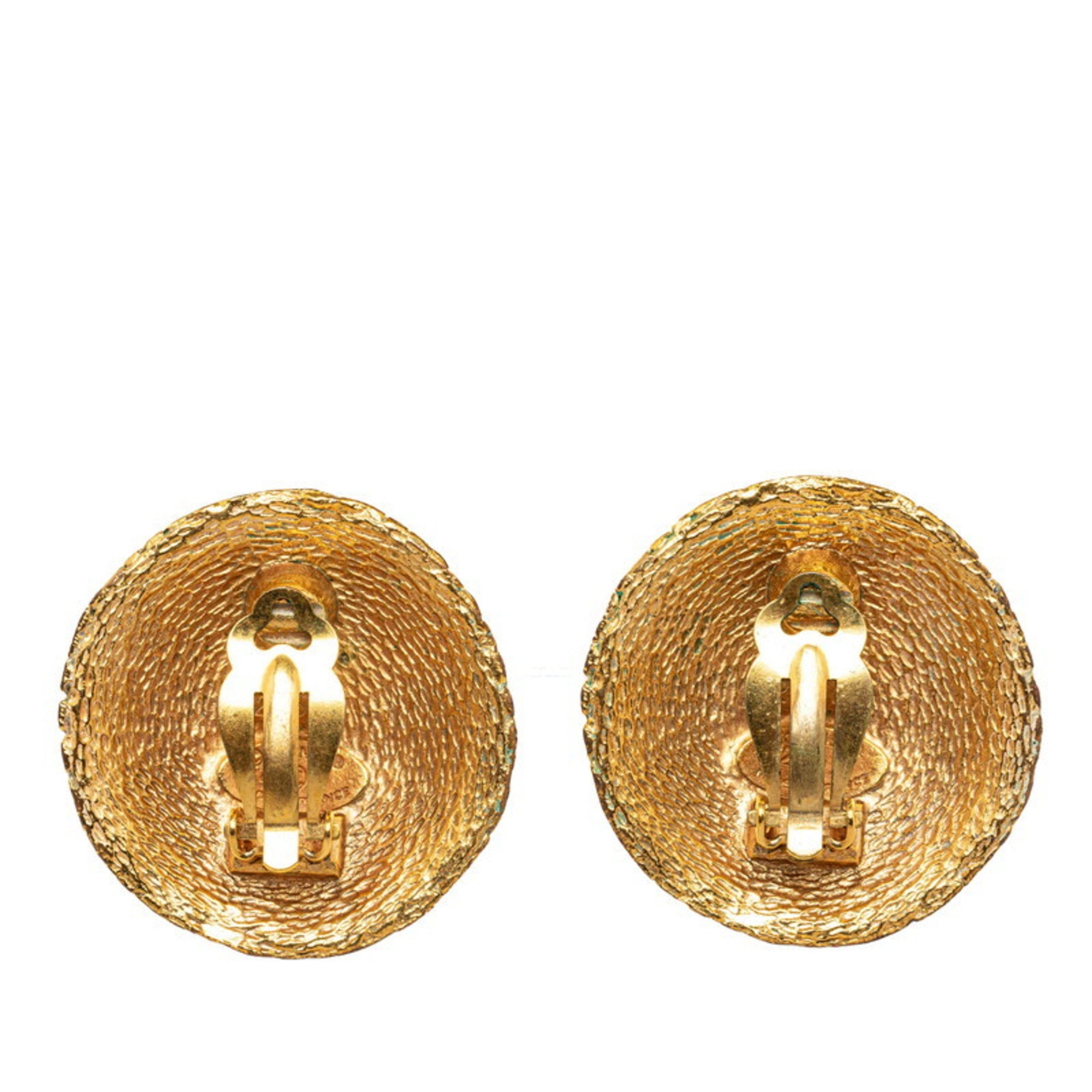 CC Logo Clip-On Earrings Gold-Tone Metal Gold-Tone Metal
