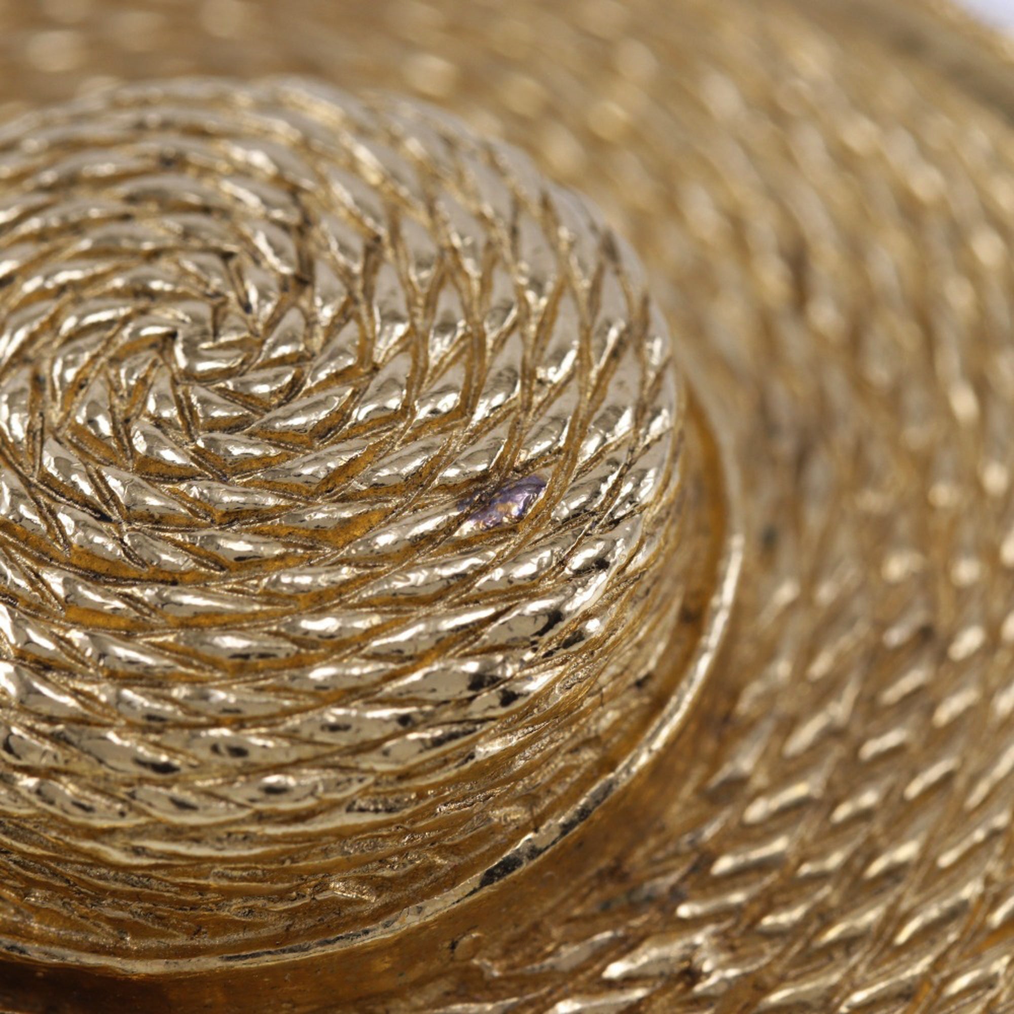 Straw Hat Brooch Metal