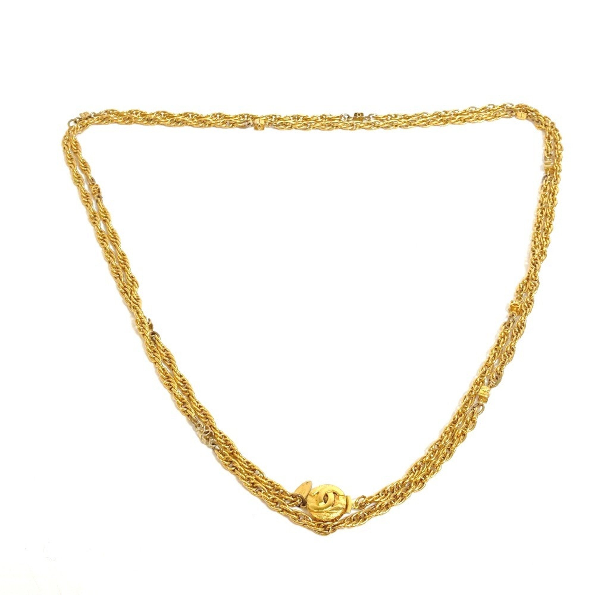 CC Logo Chain Pendant Necklace Metal