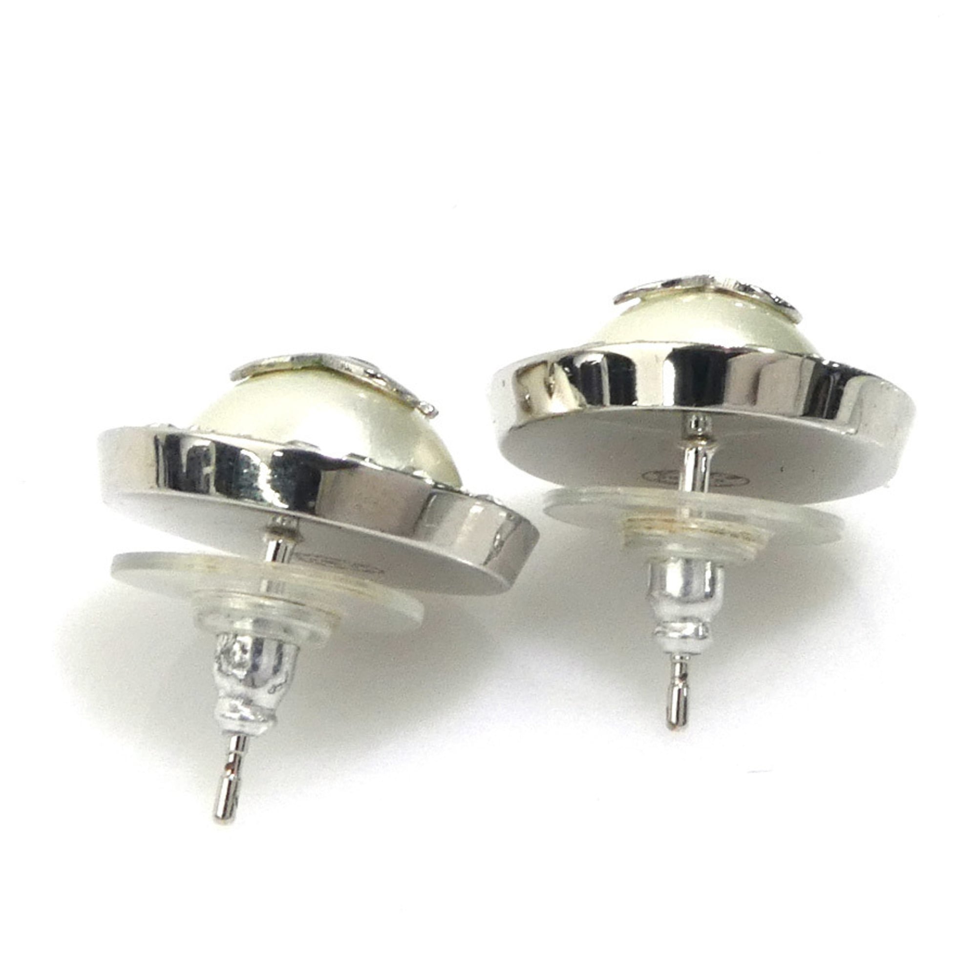 CC Logo Earrings Silver-Tone Metal