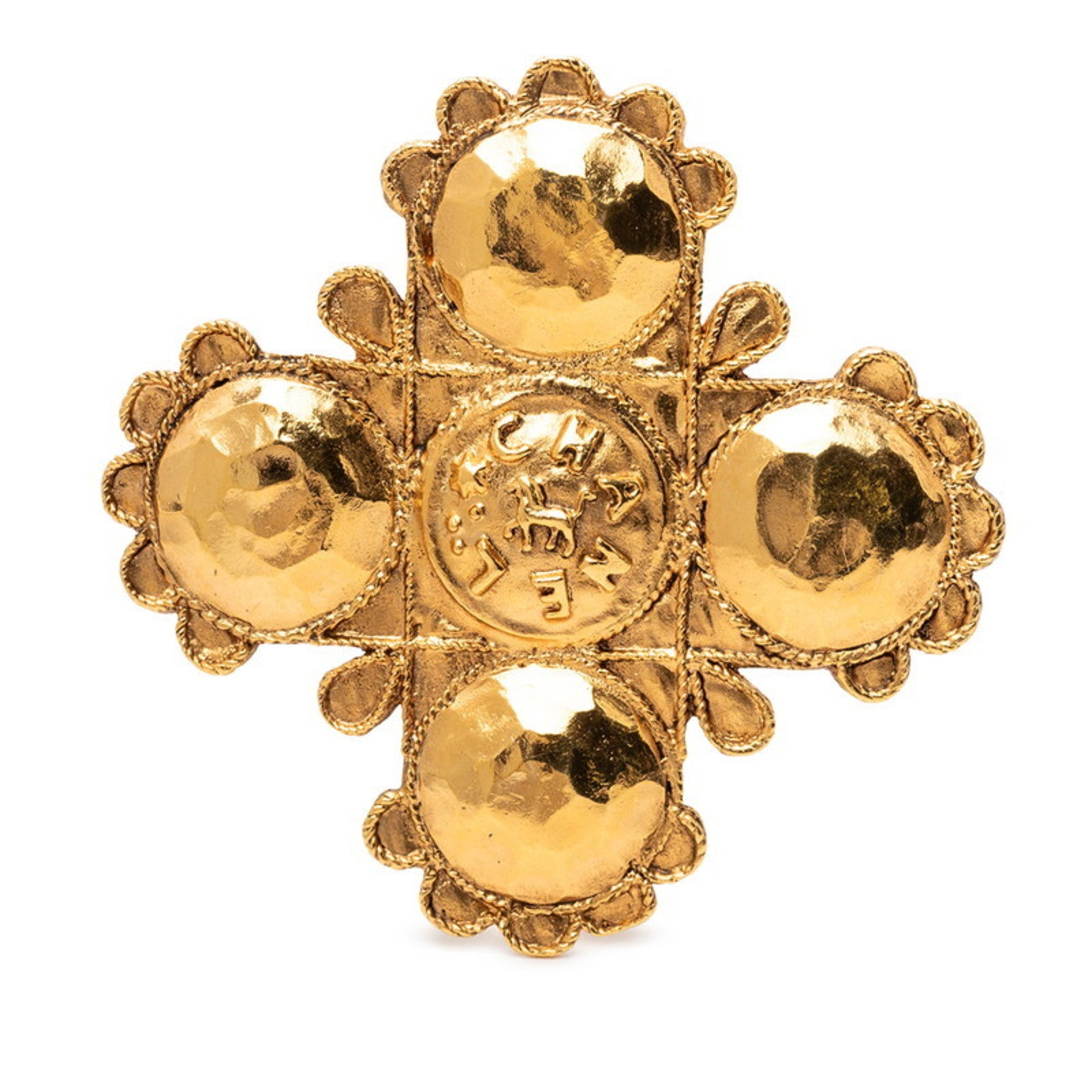 Vintage Clover Motif Brooch Metal