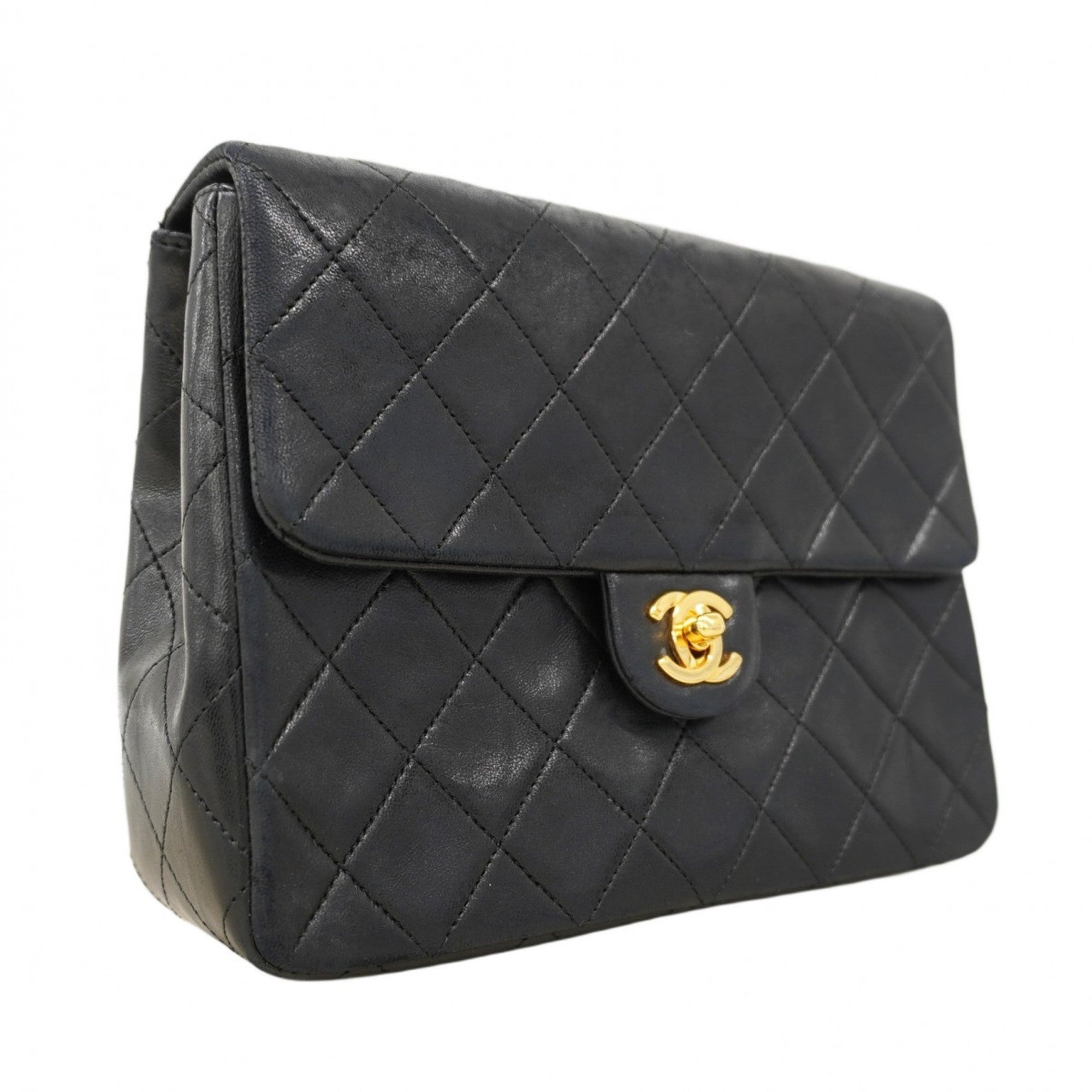 Vintage Square Classic Flap Bag Quilted Lambskin Small
