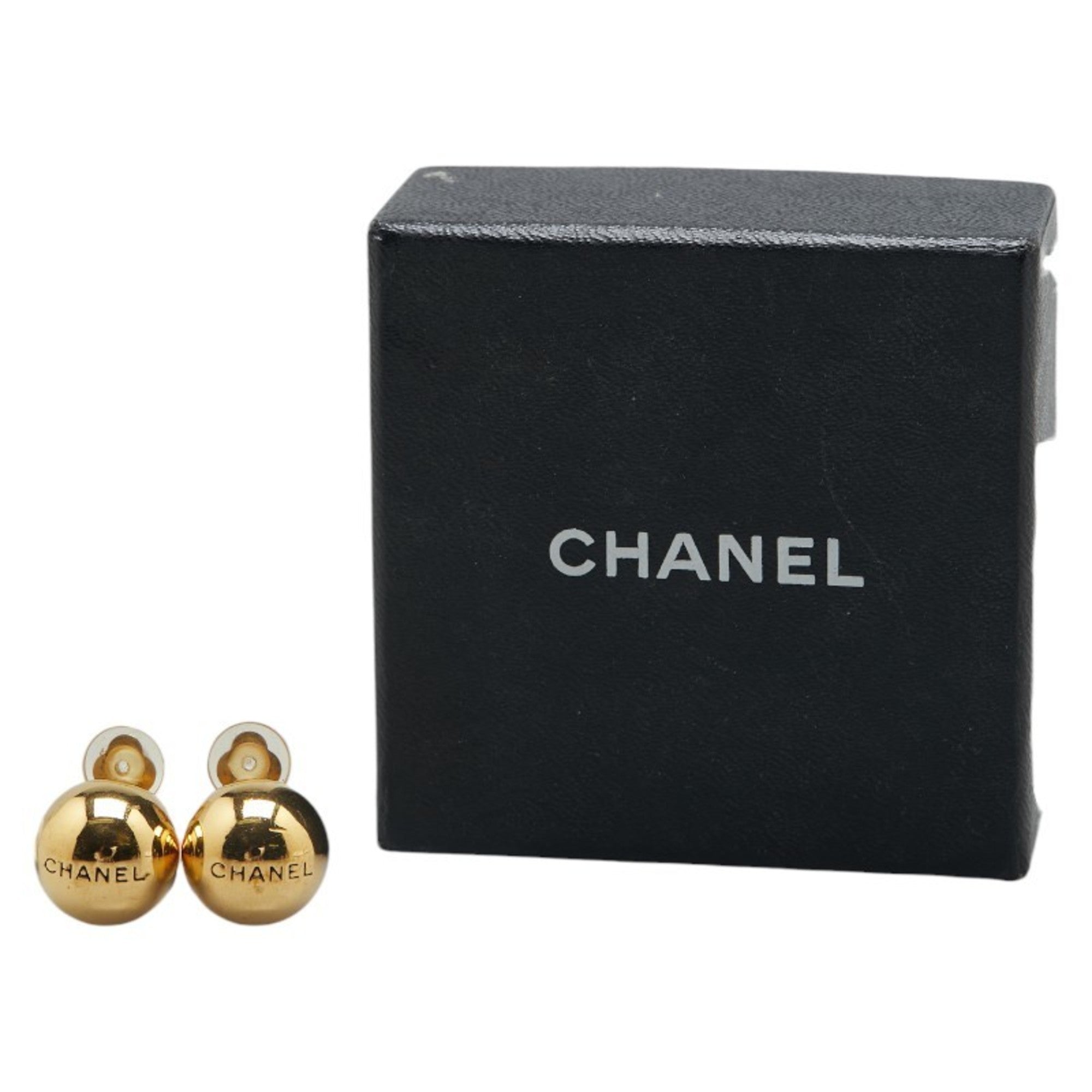 Earrings Logo Gold-Tone Metal