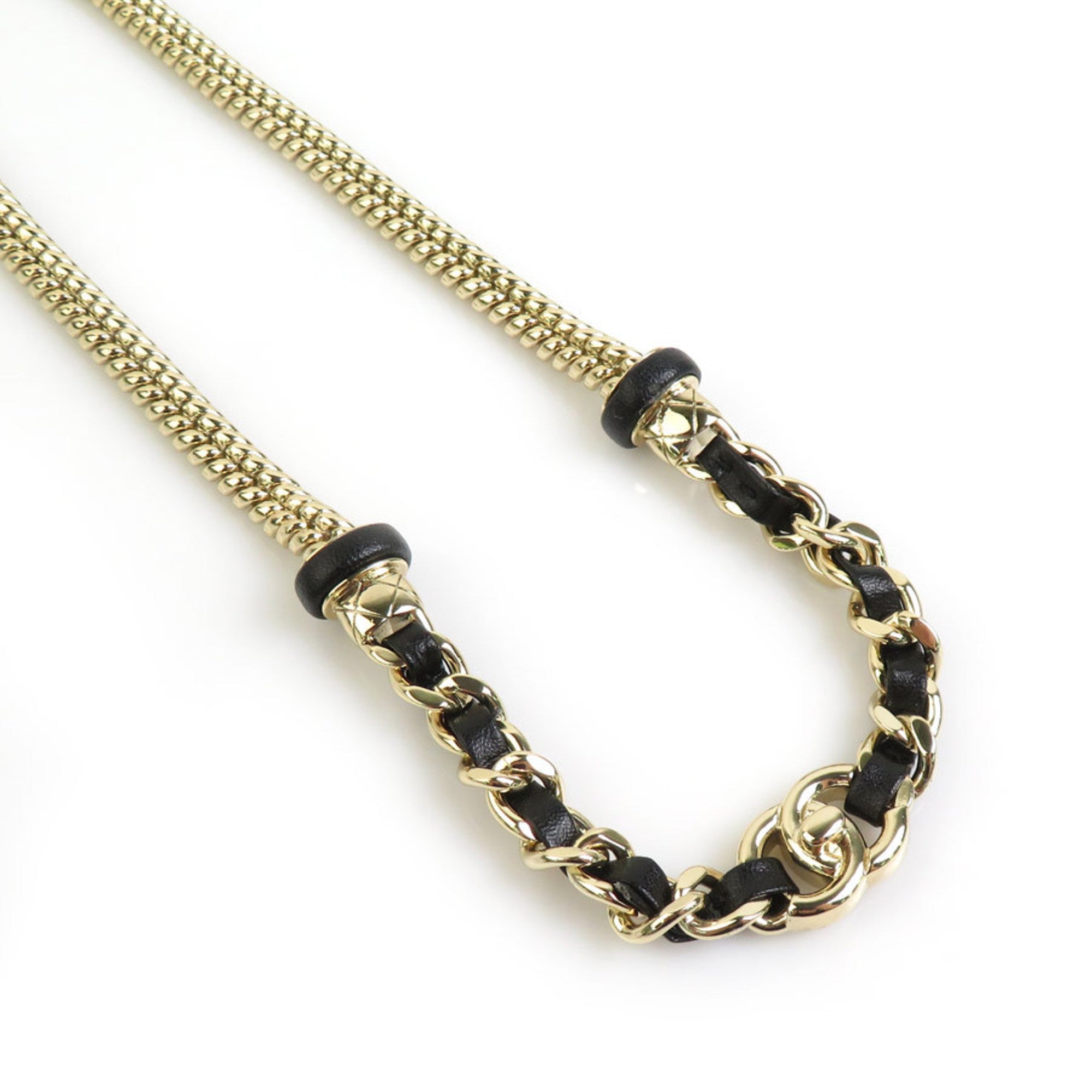 CC Logo Pendant Necklace Gold-Tone Metal