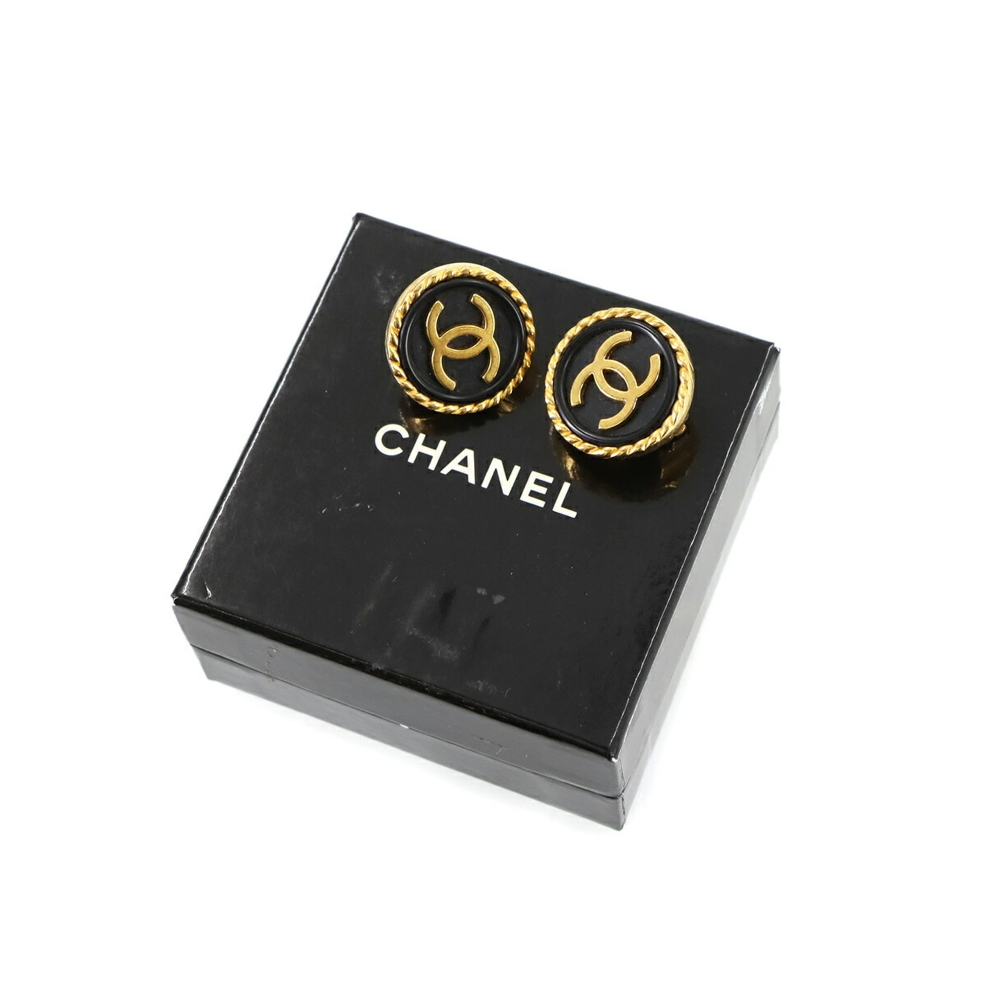 CC Logo Clip-On Earrings Gold-Tone Metal Gold-Tone Metal