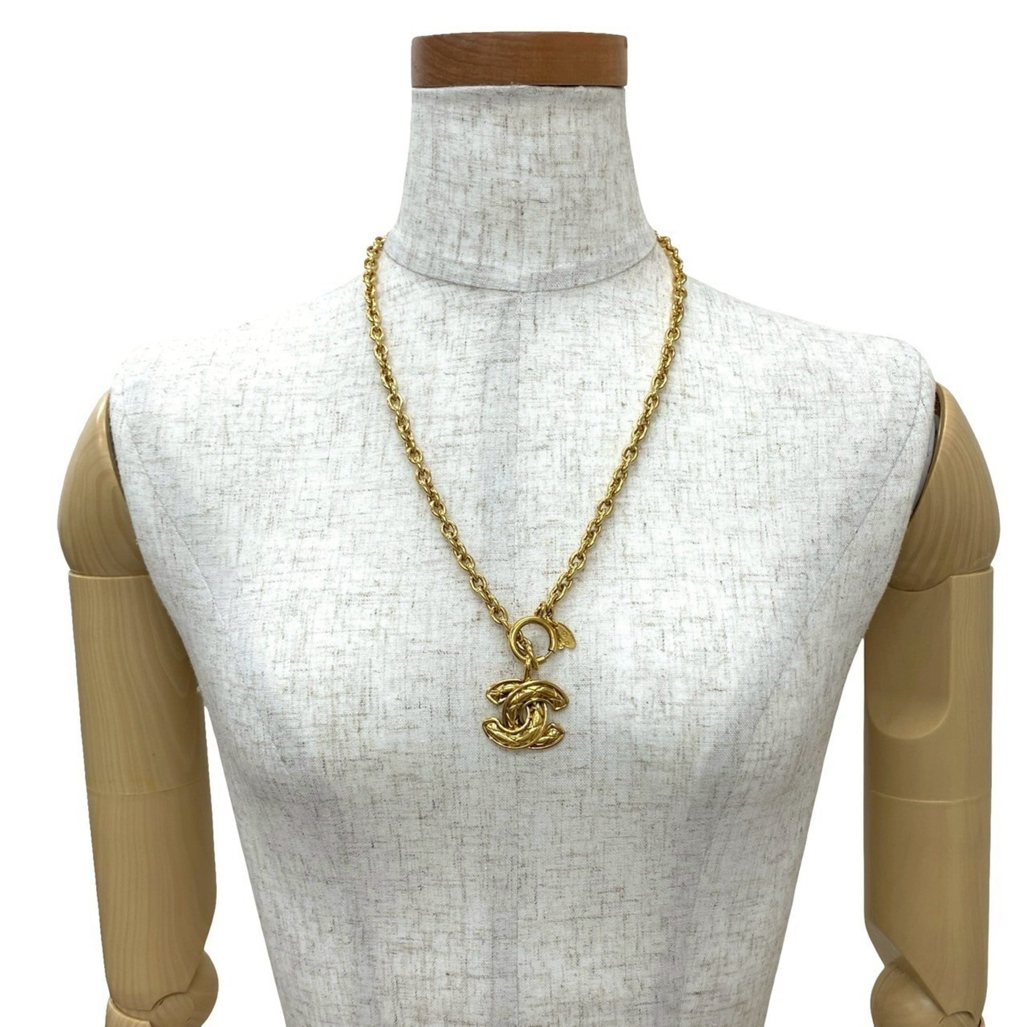 CC Logo Chain Pendant Necklace Metal