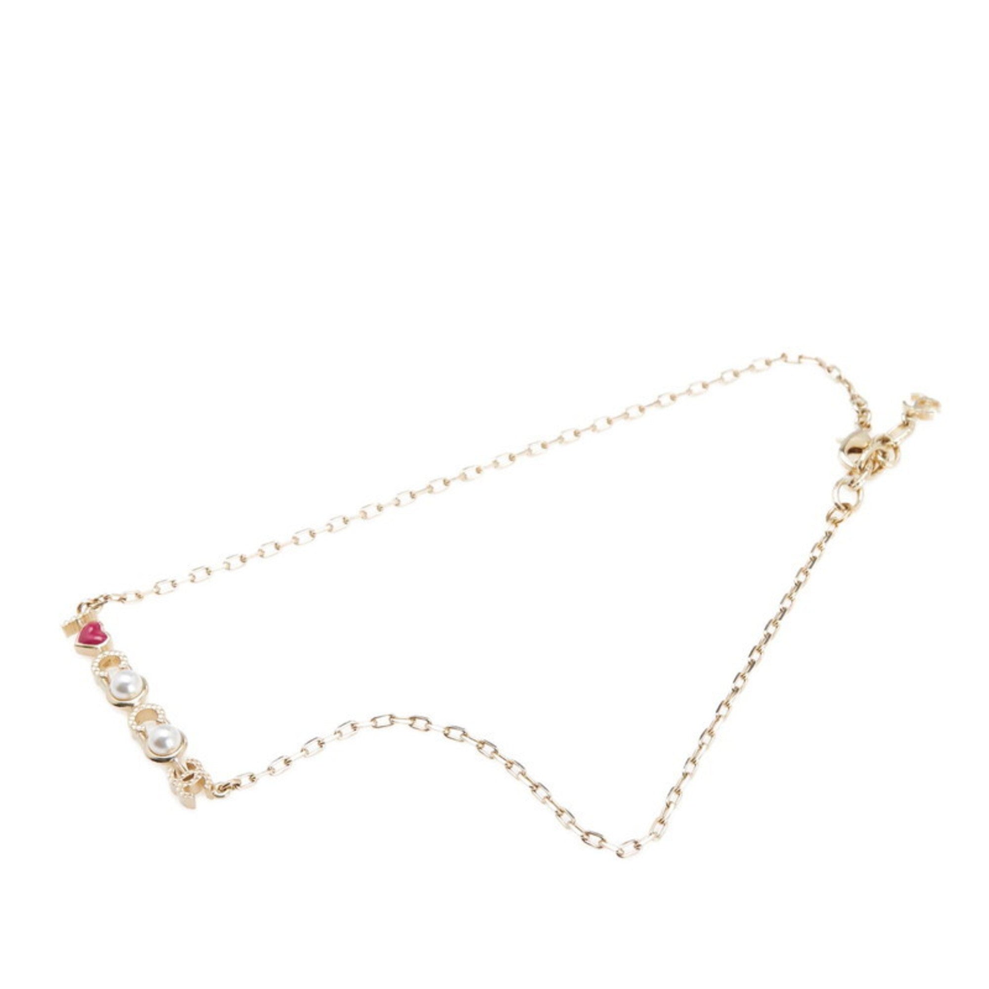 Pearl Heart Pendant Necklace Metal