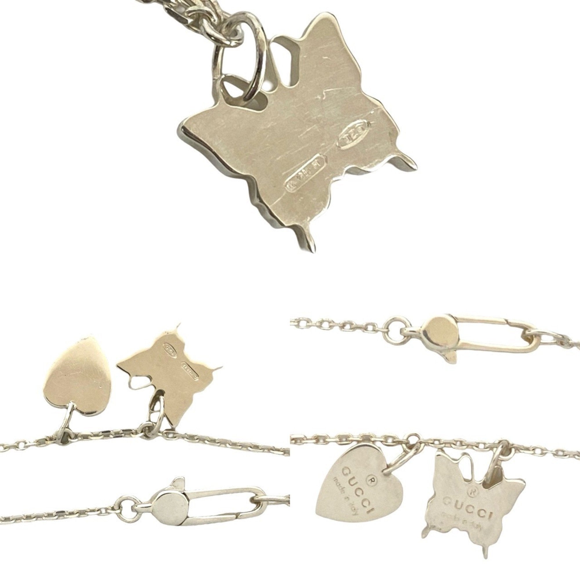 Pendant Necklace Sterling Silver Heart And Butterfly Motif