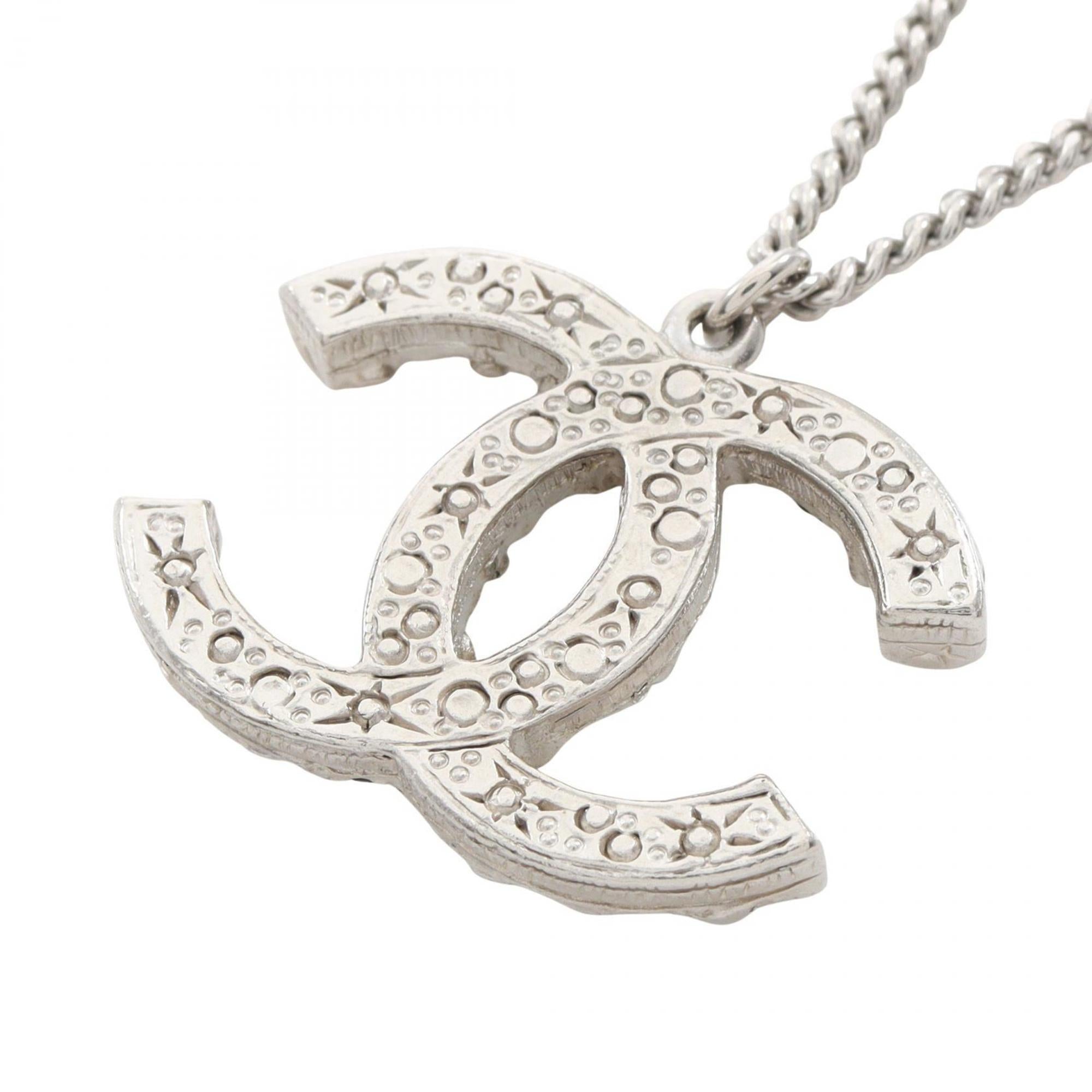 CC Logo Pendant Necklace Sterling Silver
