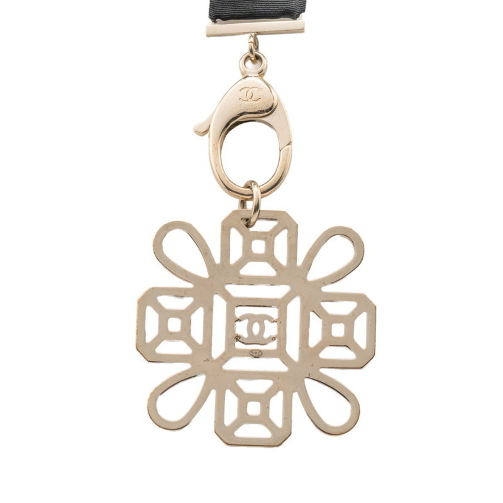 CC Logo Pendant Necklace Gold-Tone Metal
